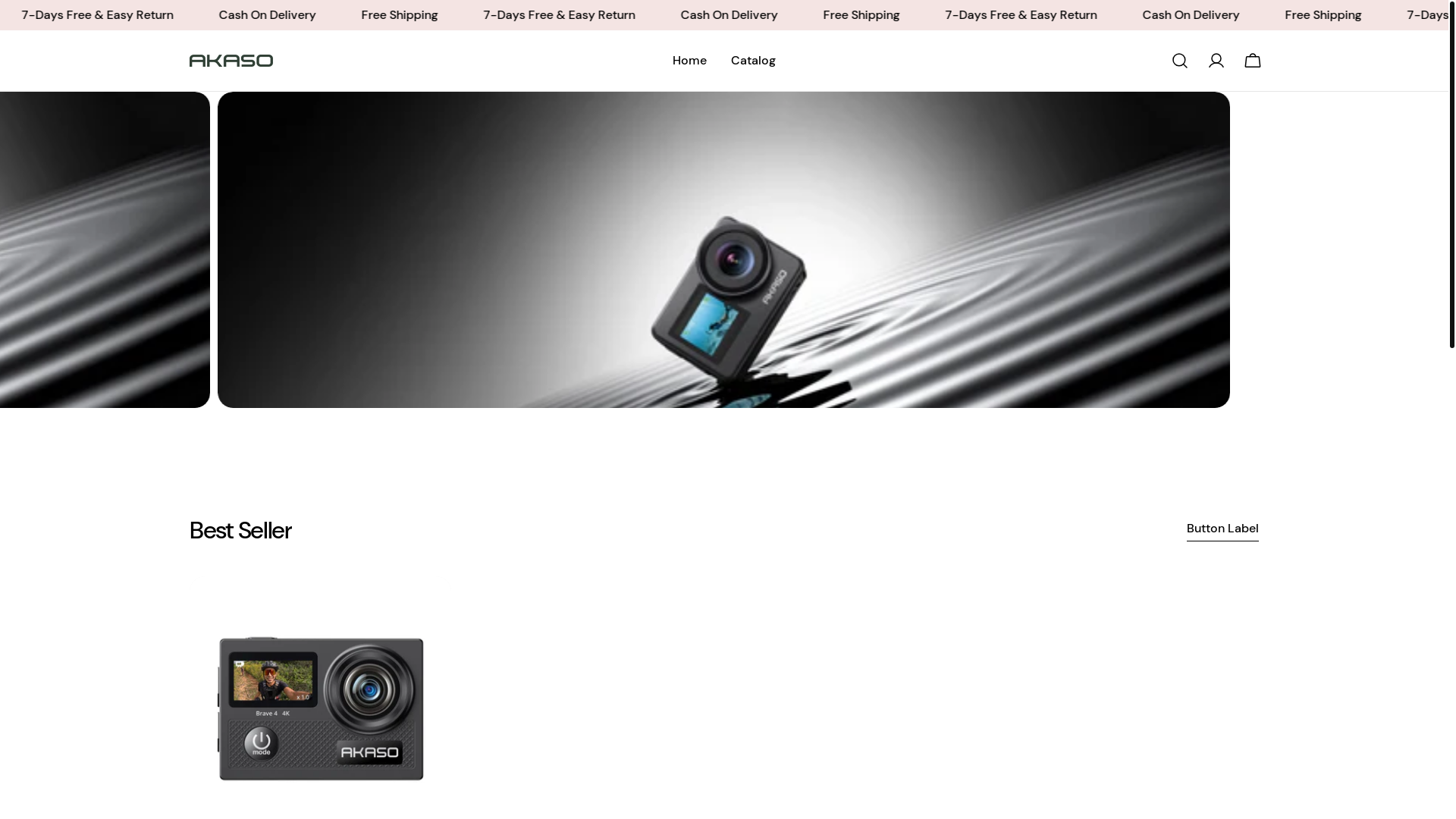website screenshot of https://aakaso.shop/