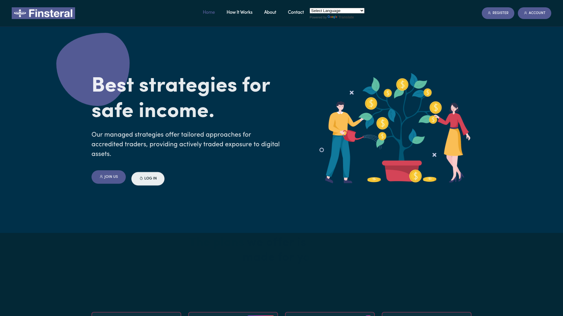 website screenshot of https://finsteral.com/