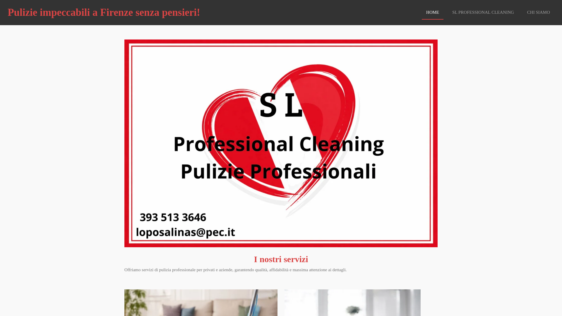 website screenshot of https://slprofessionalcleaning.it/