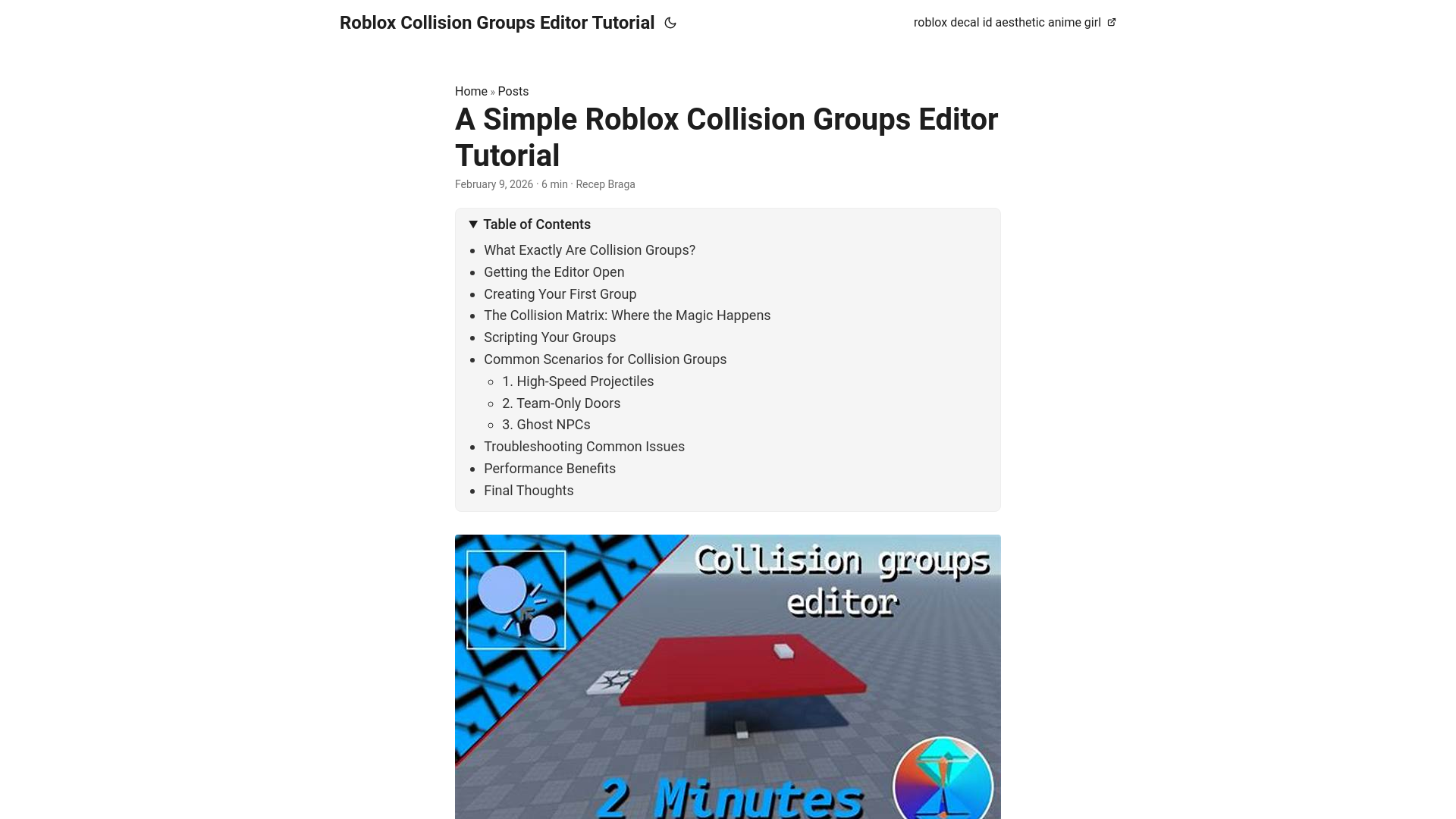 website screenshot of https://roblox-collision-groups-editor-tutorial.pages.dev/