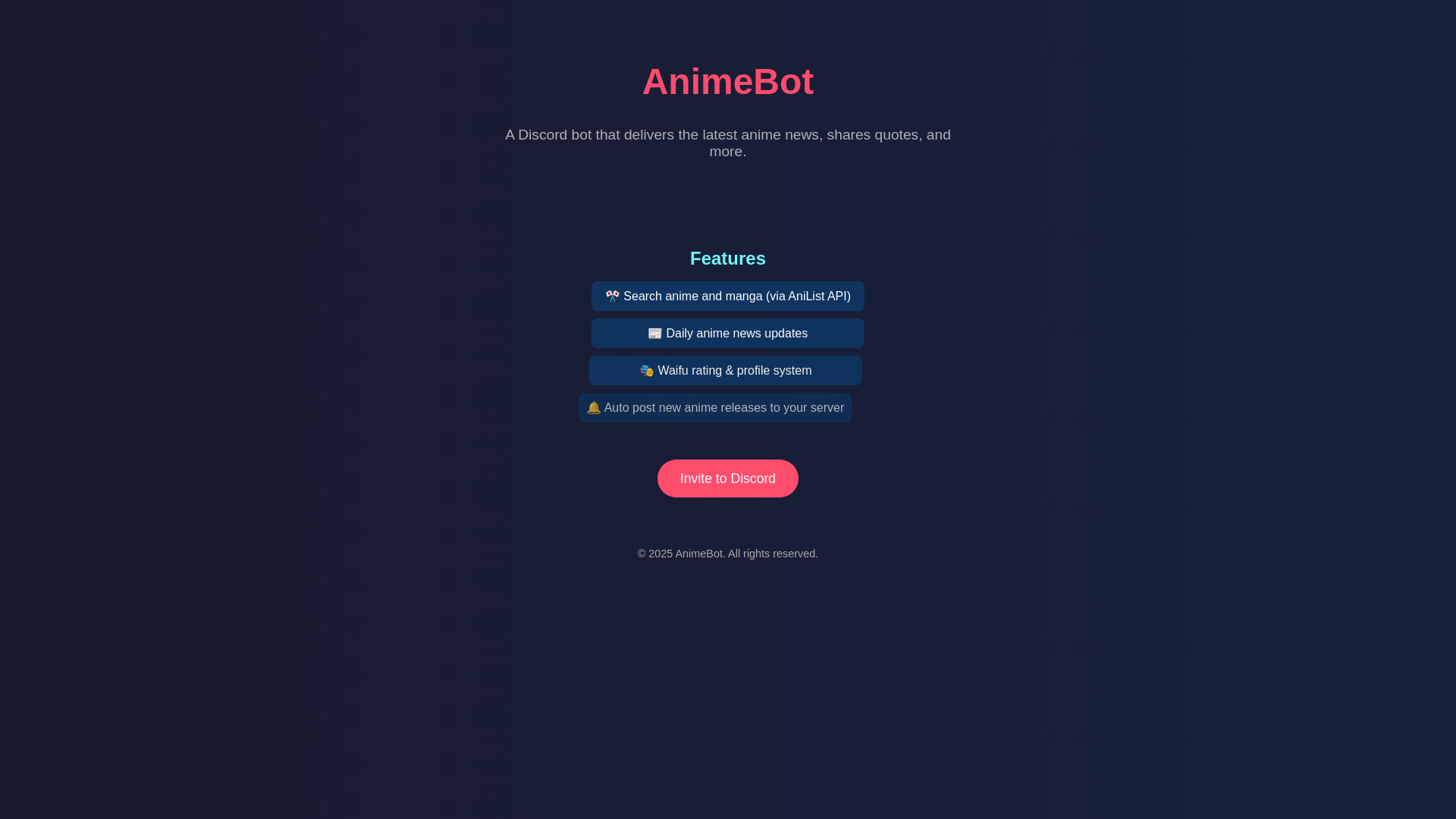 website screenshot of https://anibot.pages.dev/