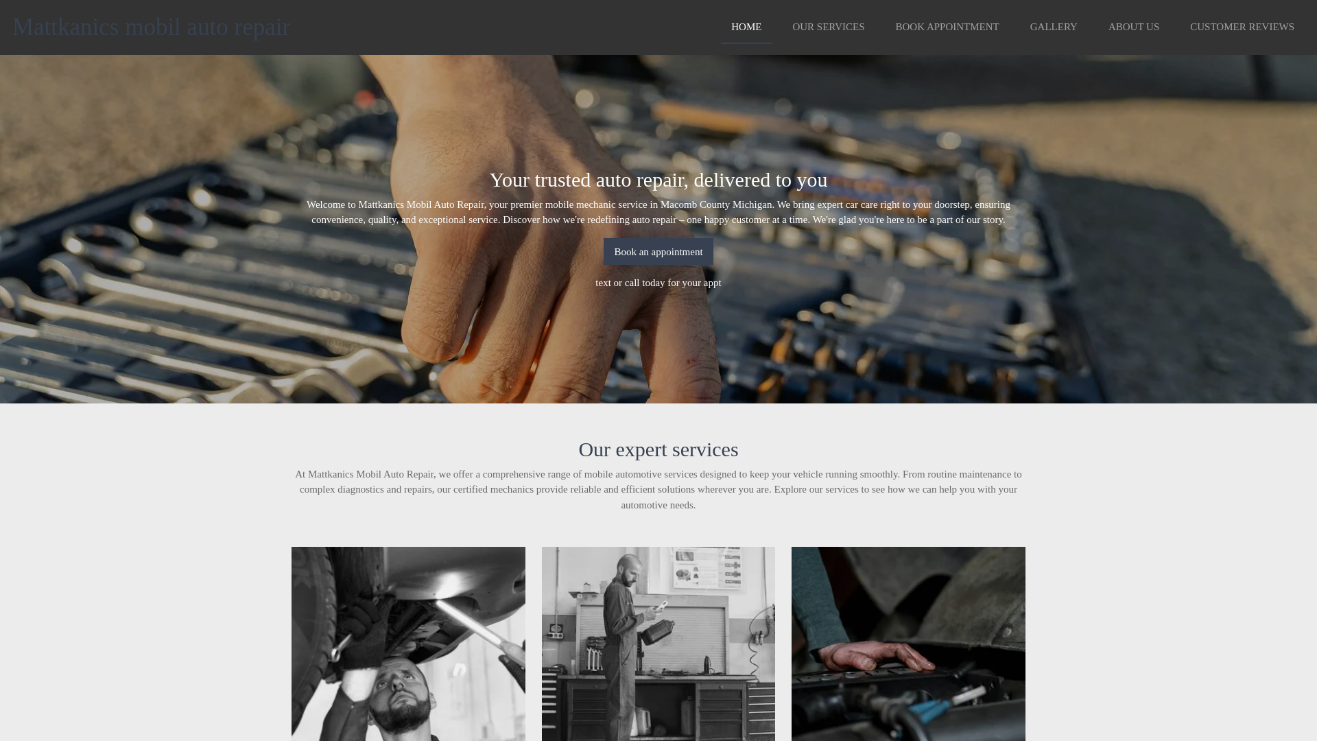 website screenshot of https://mattkanics-mobil-auto-repair.com/
