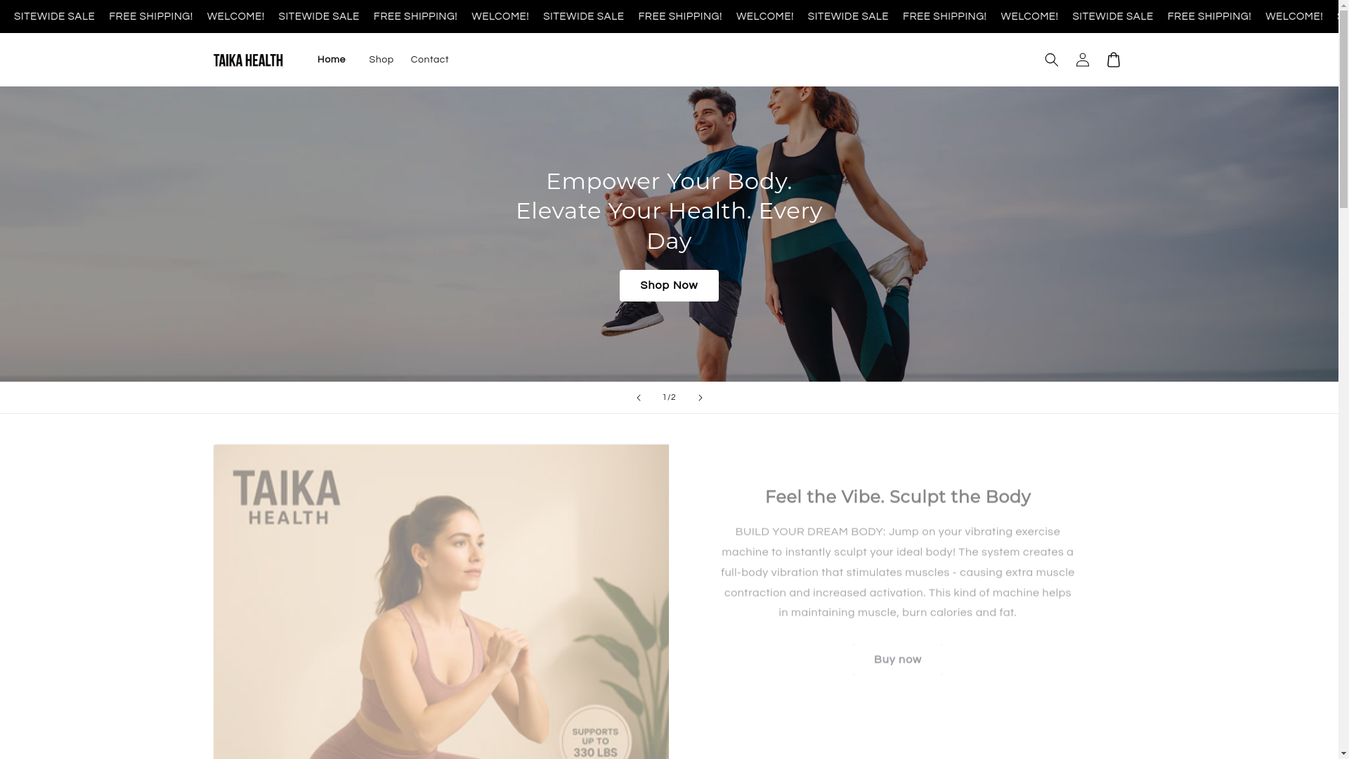 website screenshot of https://shoptaikahealth.com/