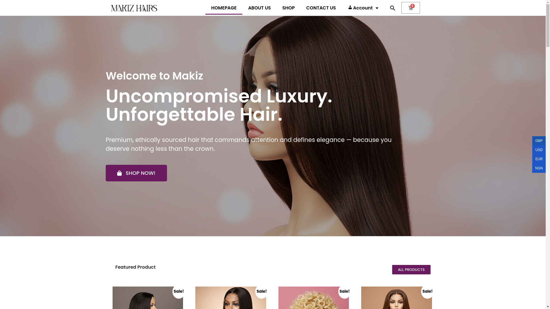 website screenshot of https://makizhair.com/