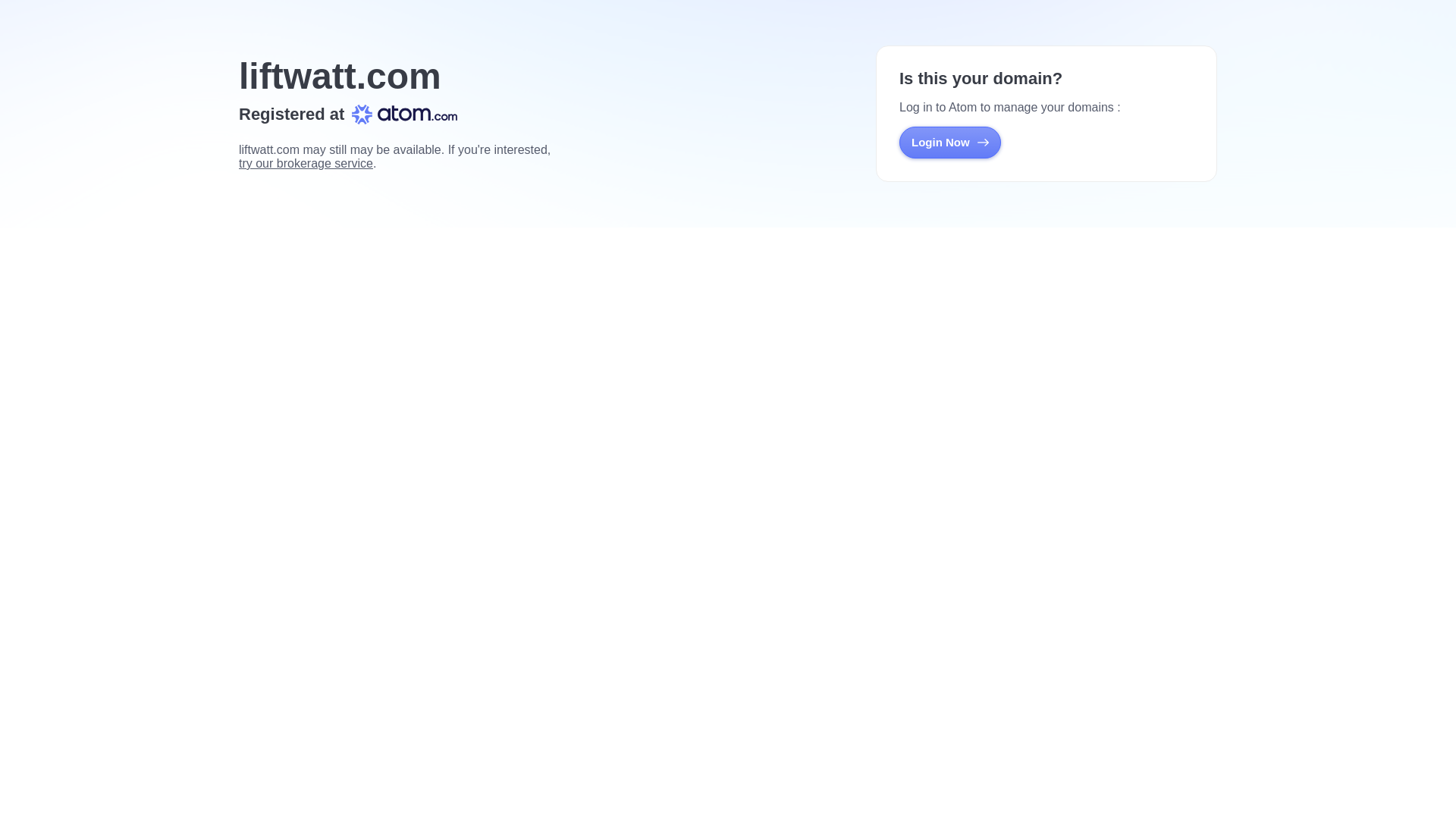 website screenshot of https://liftwatt.com/