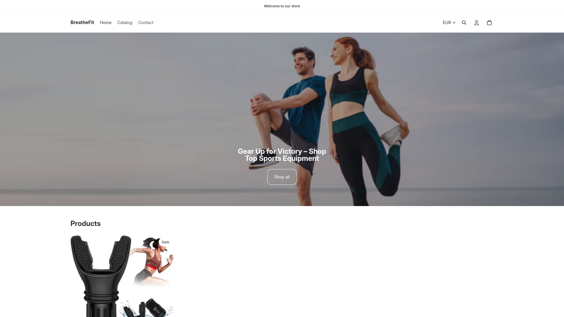 website screenshot of https://breathehealthyfit.store