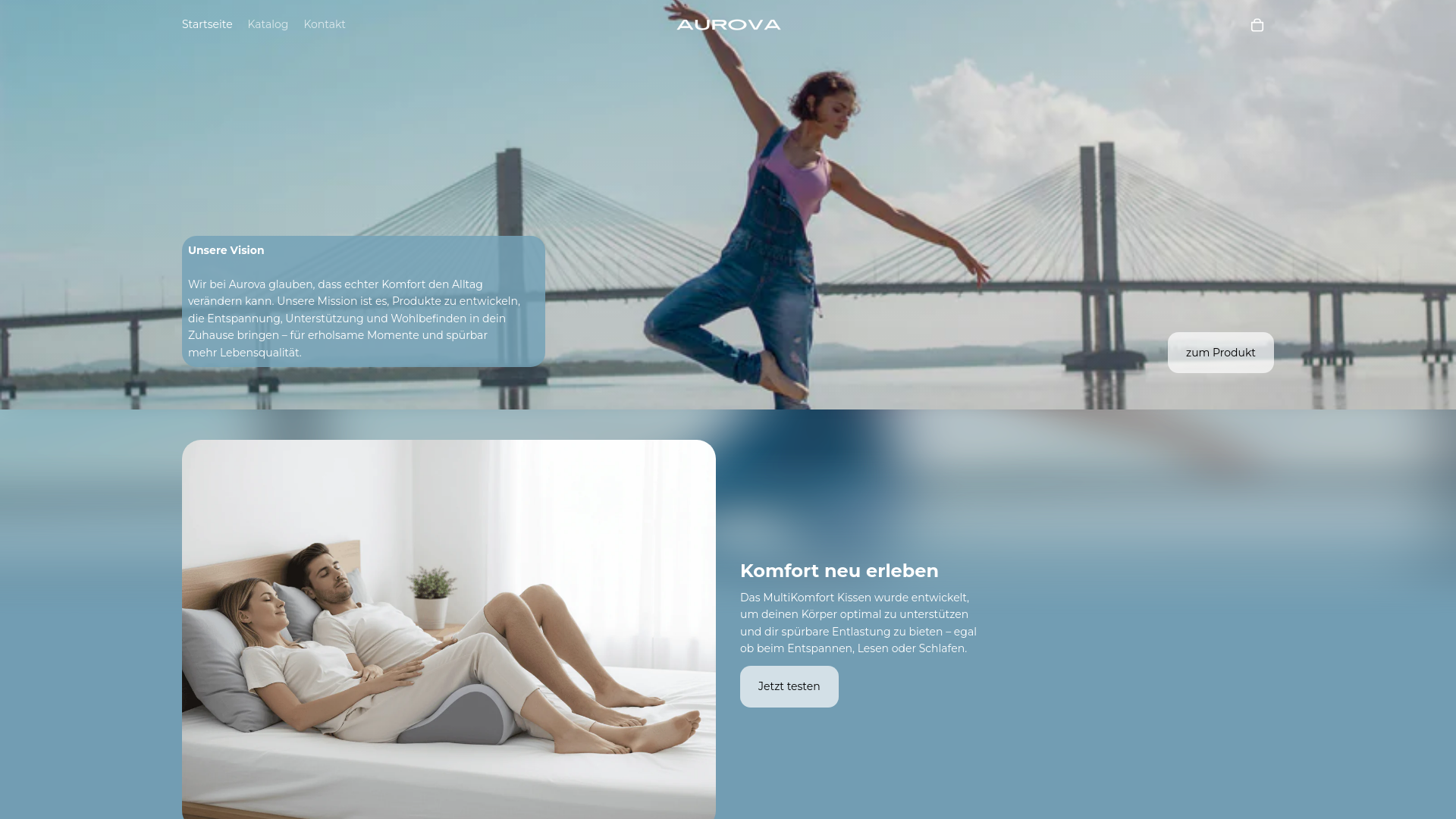 website screenshot of https://aurova-store.de