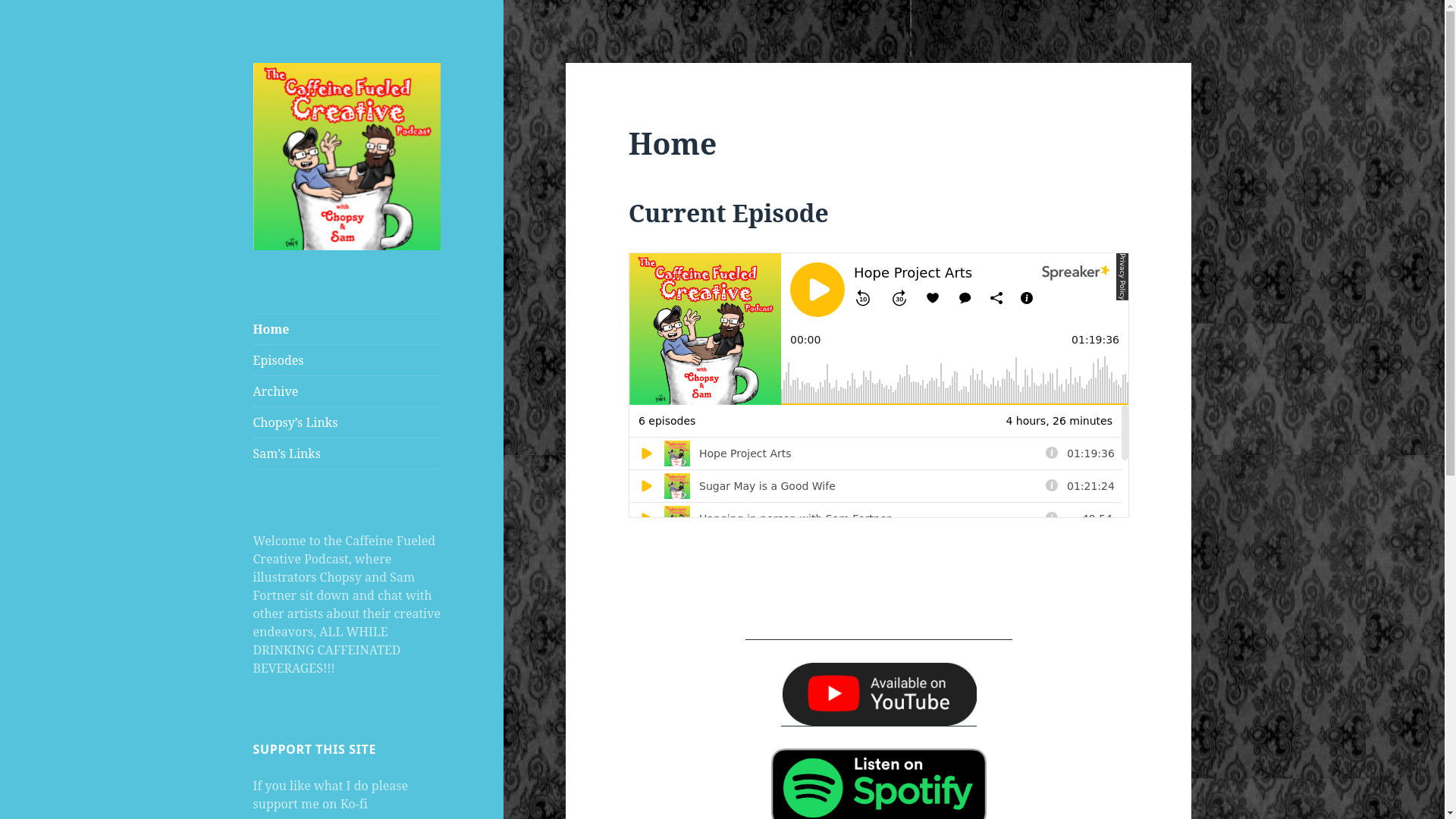 website screenshot of https://caffeinefueledcreative.com/