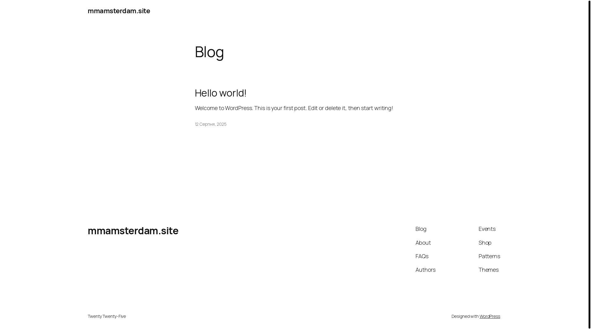 website screenshot of https://mmamsterdam.site/
