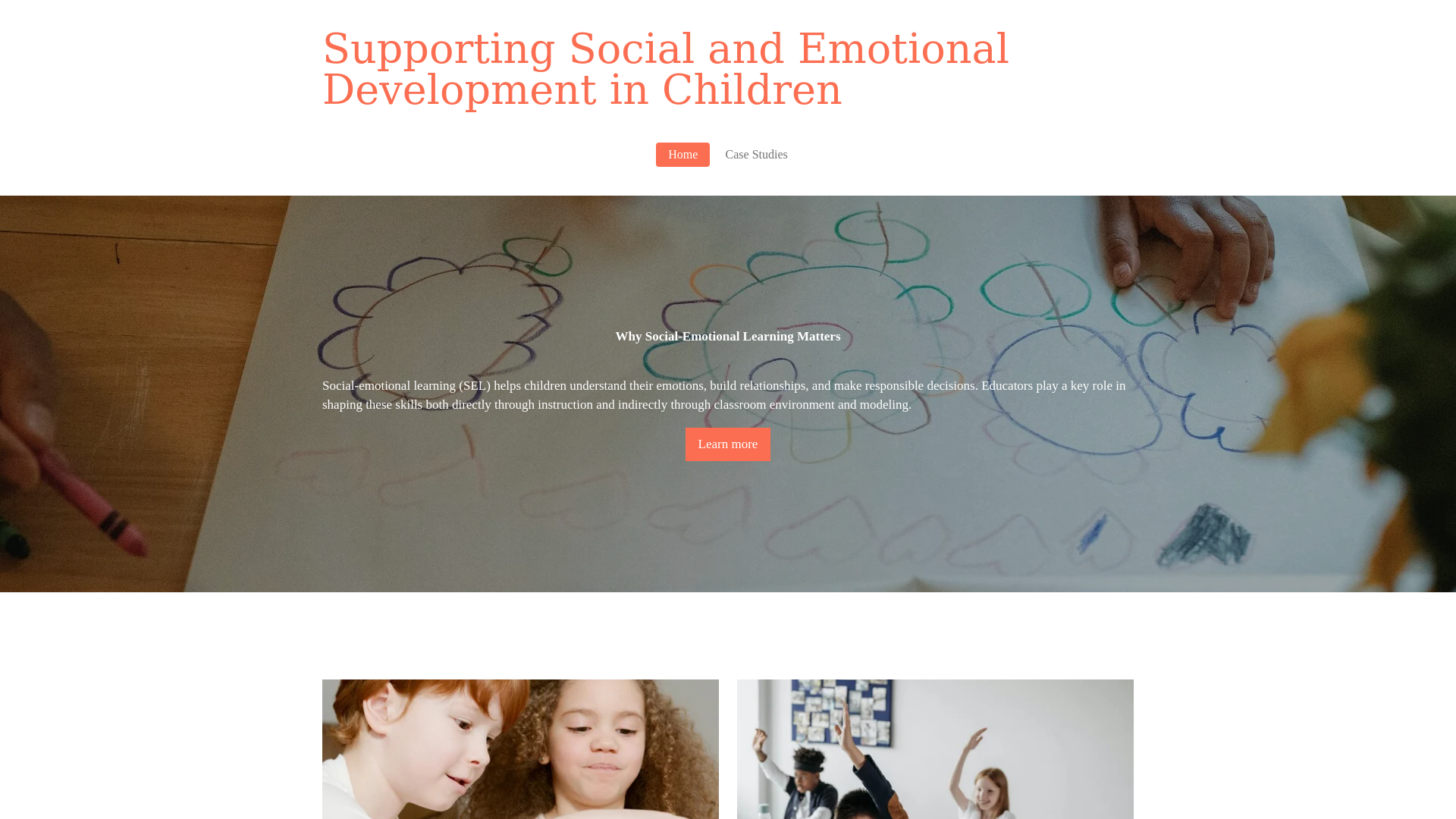 website screenshot of https://supportingsocialandemotionaldevelopmentinchildren.com/