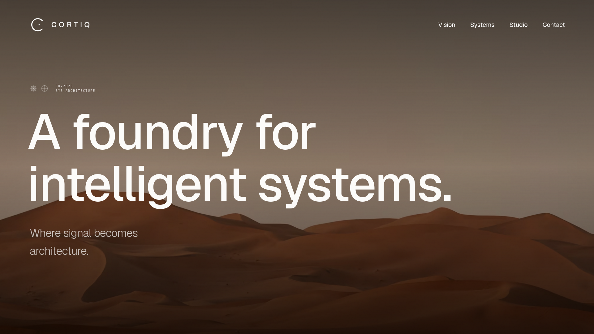 website screenshot of https://cortiq.xyz/