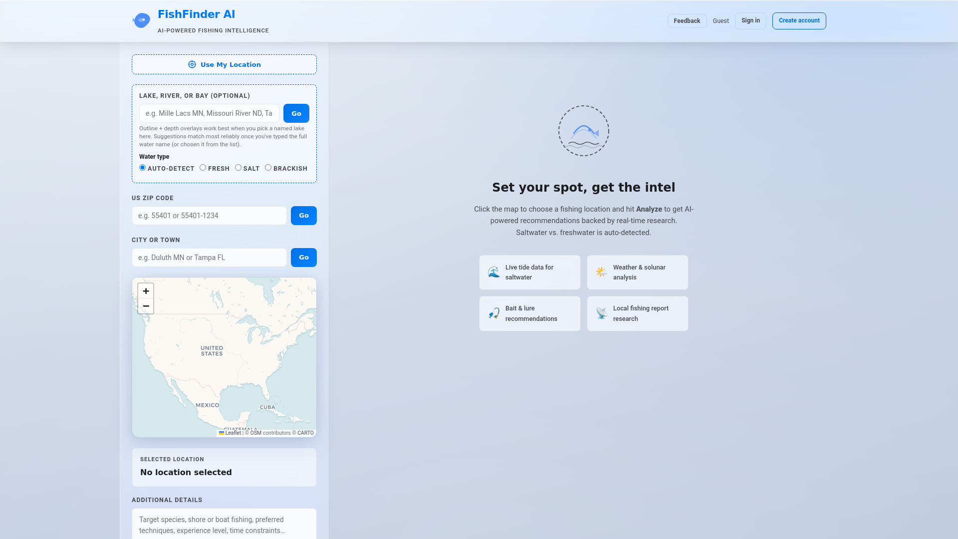 website screenshot of https://fishfinderai.app/
