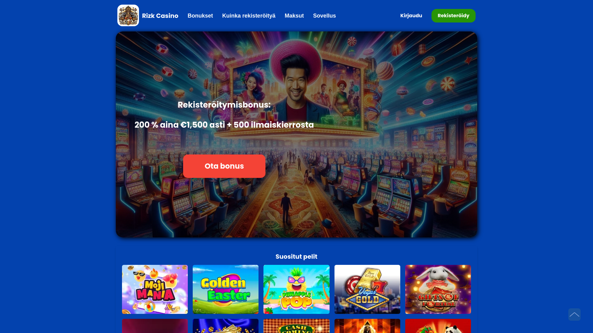 website screenshot of http://rizk-casino-fi.com/