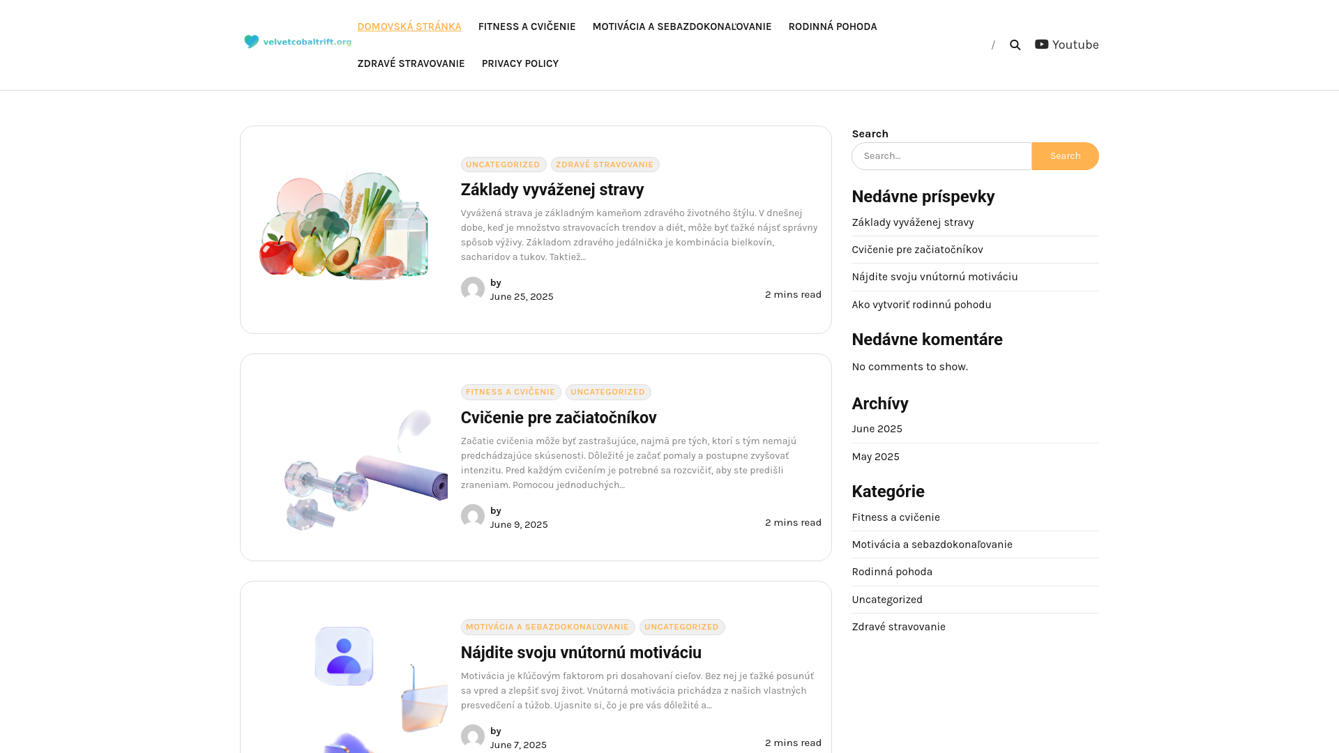 website screenshot of https://velvetcobaltrift.org