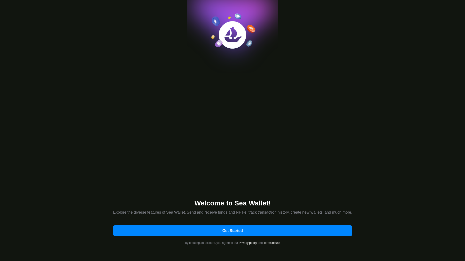 website screenshot of https://seawallet.app/
