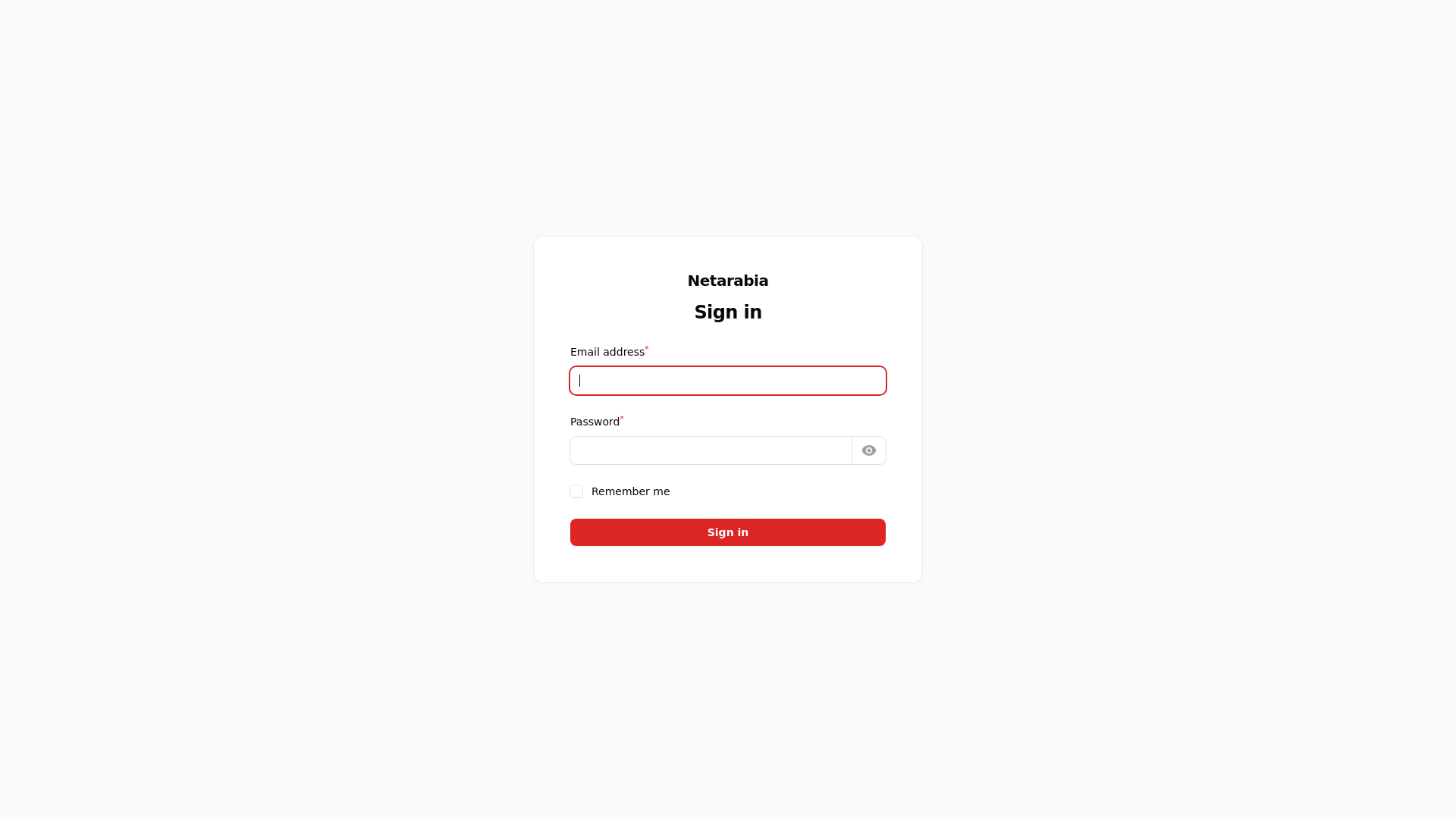 website screenshot of https://netarabia.in/
