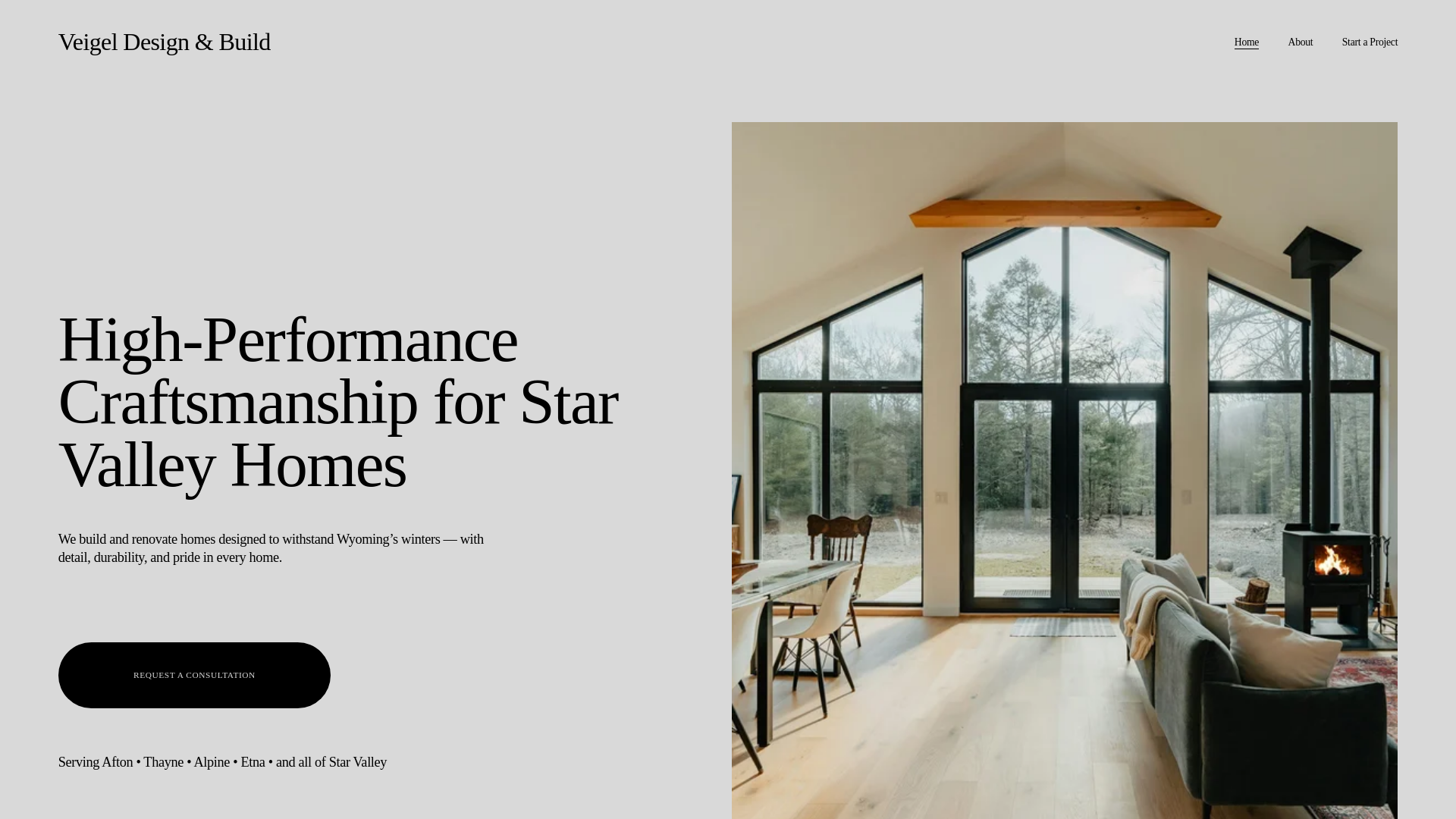 website screenshot of https://veigeldesignbuild.com/