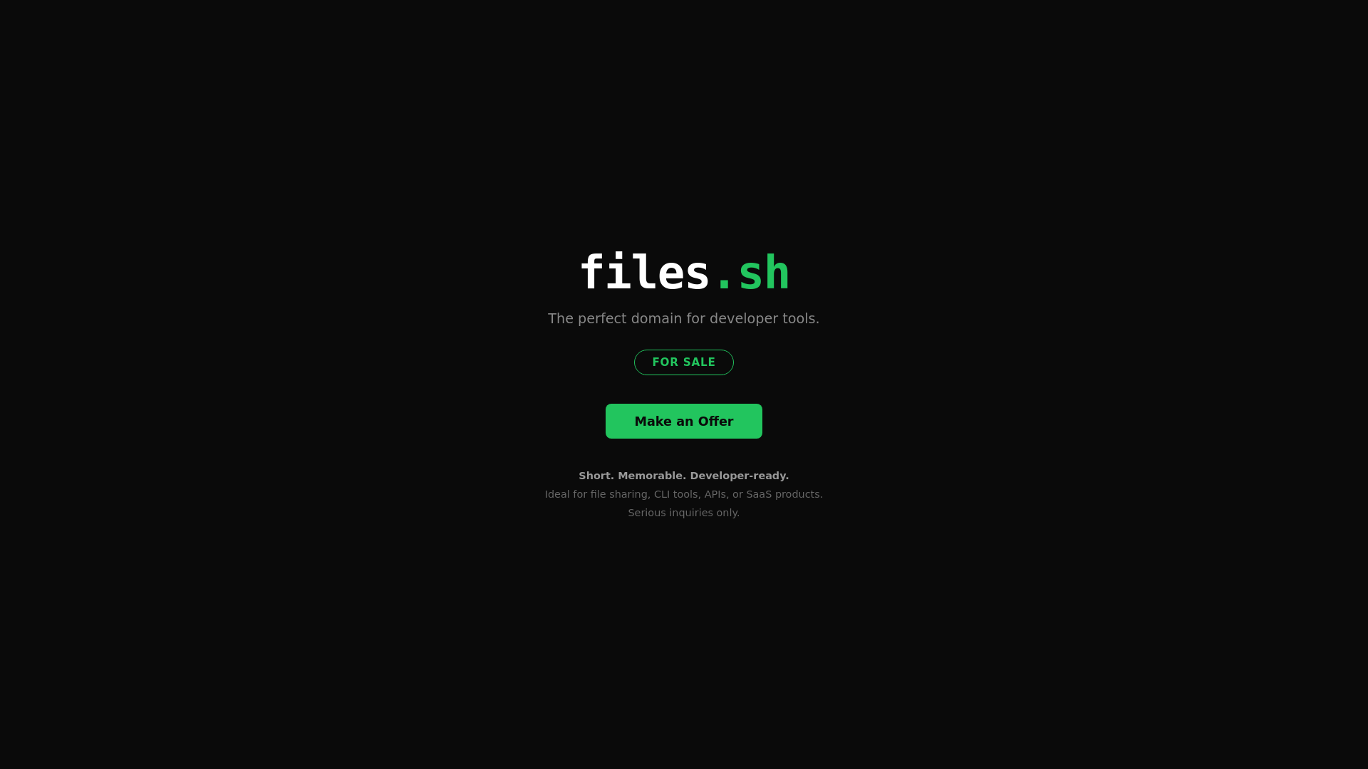 website screenshot of https://files.sh