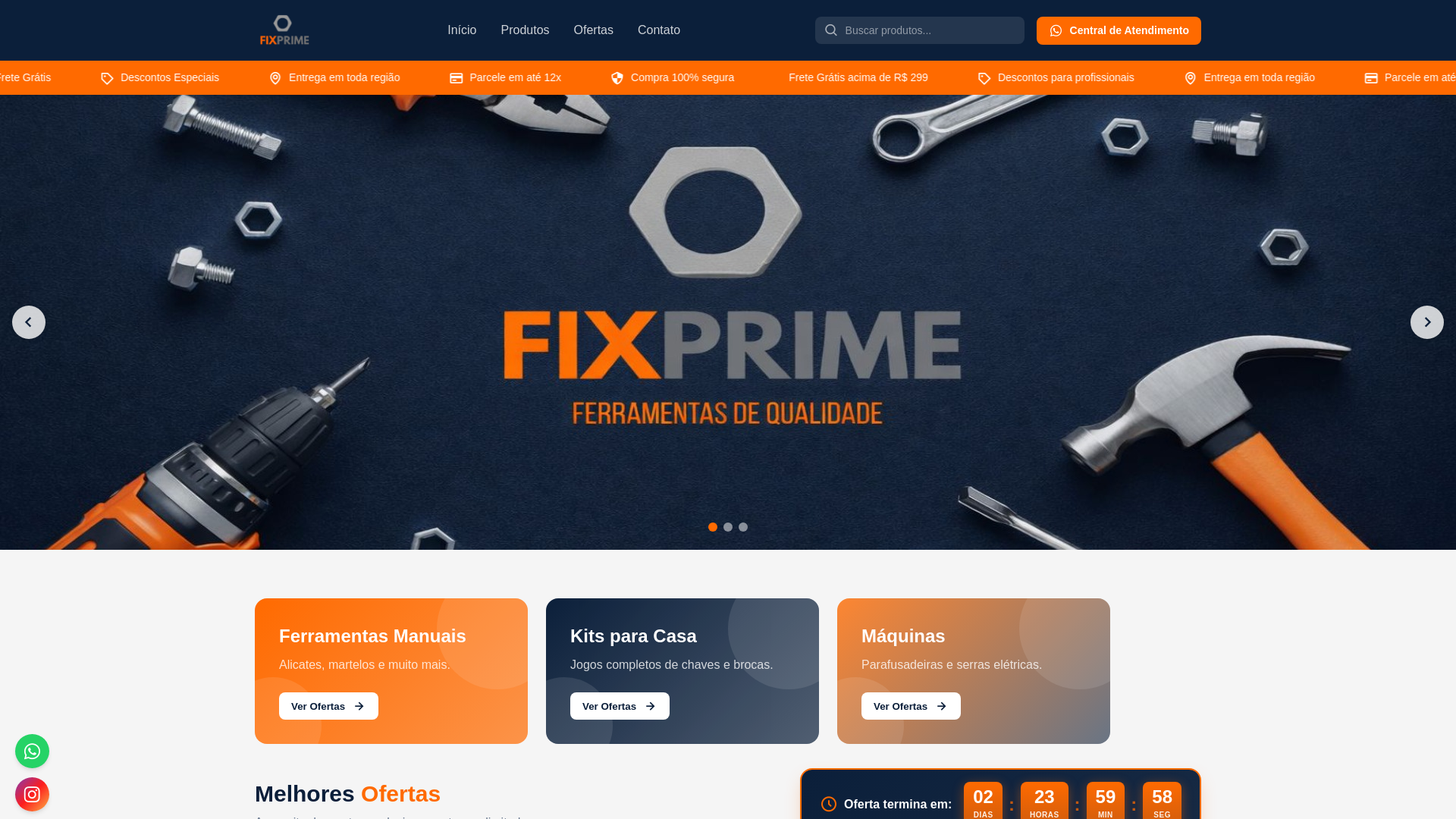 website screenshot of https://fixprimeclube.com.br/