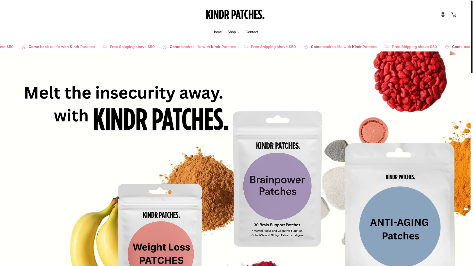 website screenshot of https://kindrpatches.com/