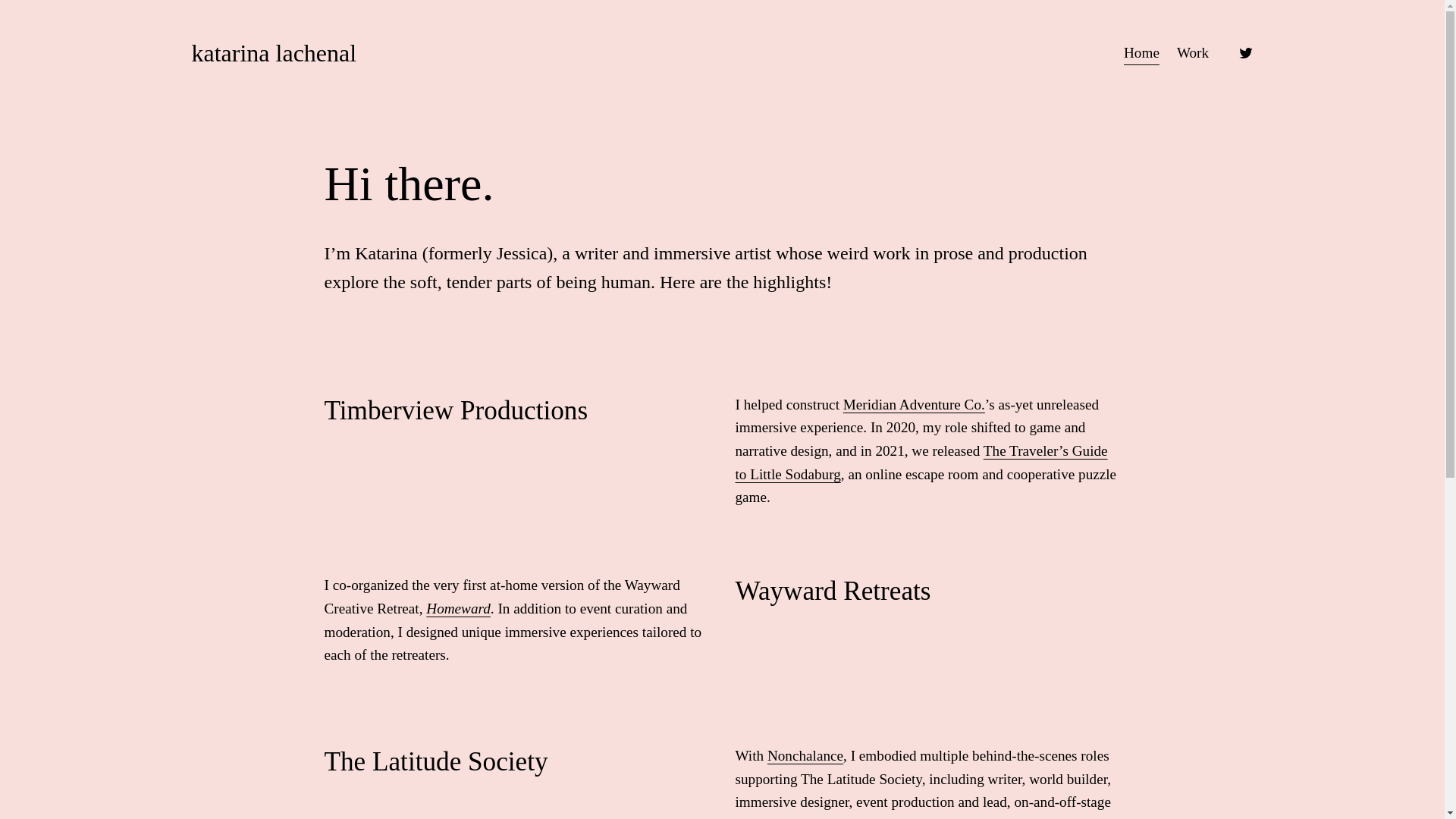 website screenshot of https://katarinalachenal.com/