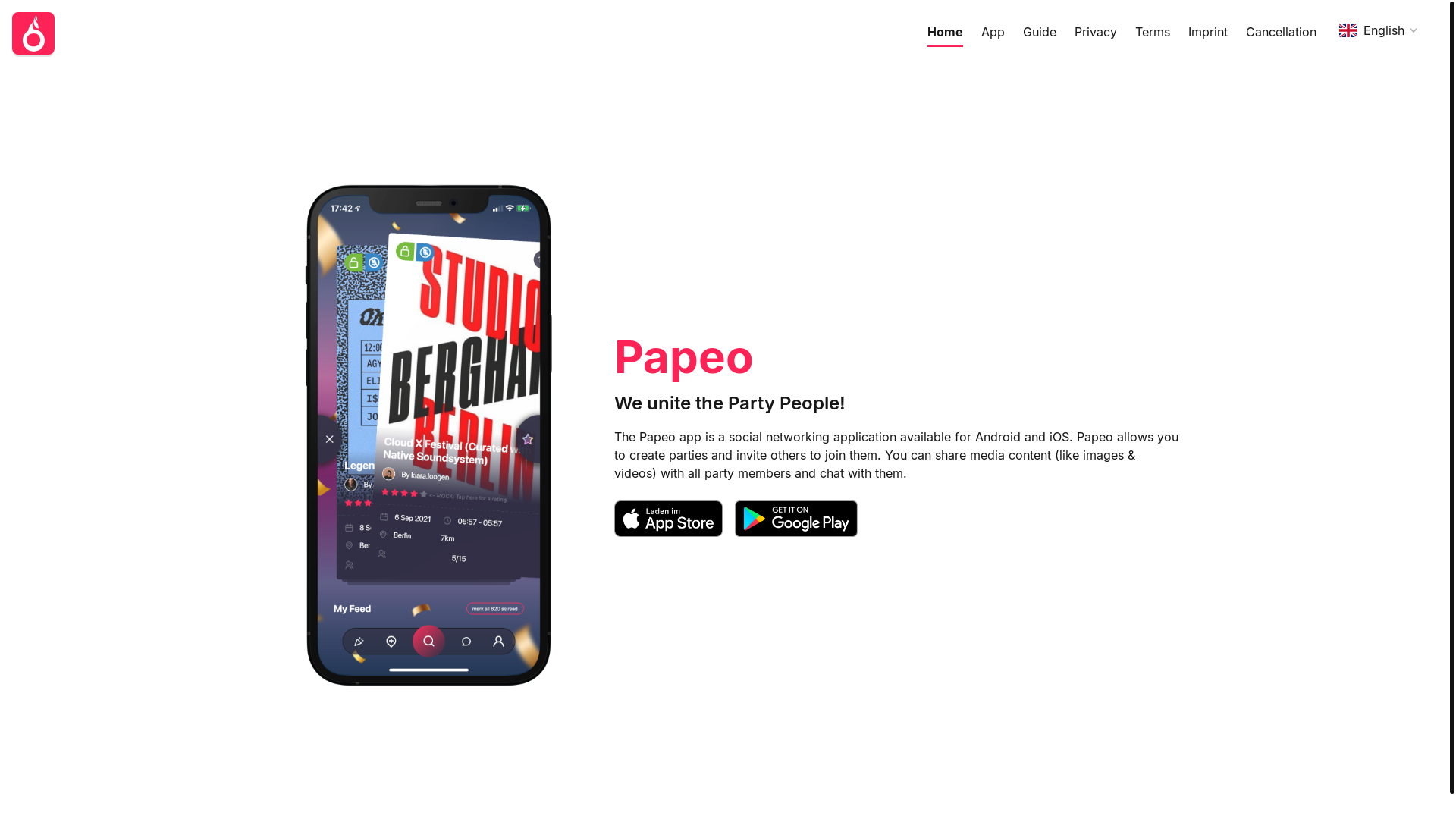 website screenshot of https://papeo-landing.pages.dev/