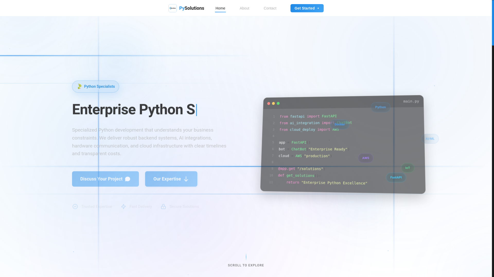 website screenshot of https://pysolutions-website.pages.dev/
