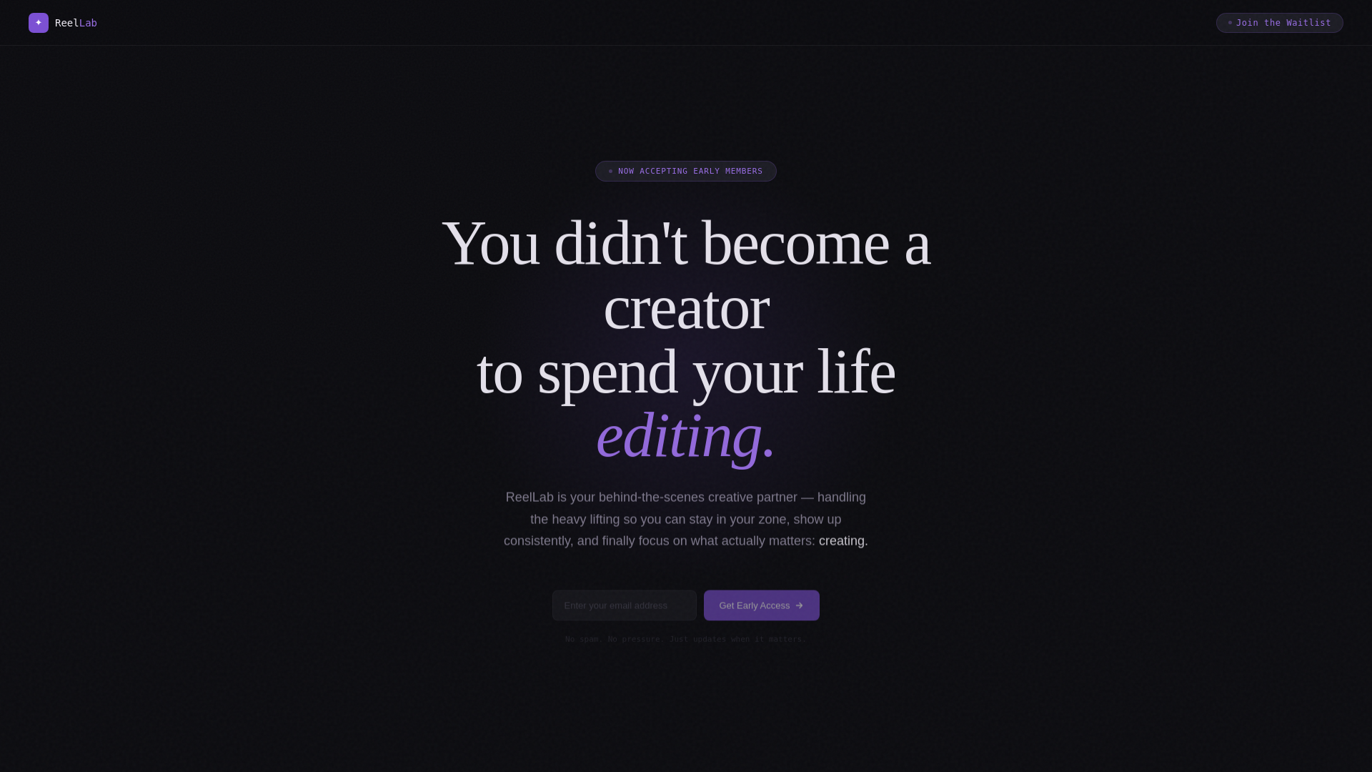 website screenshot of https://reellabstudio.com/
