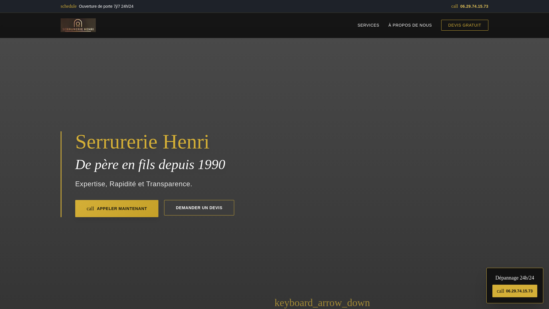 website screenshot of https://serrurerie-henri.pages.dev/