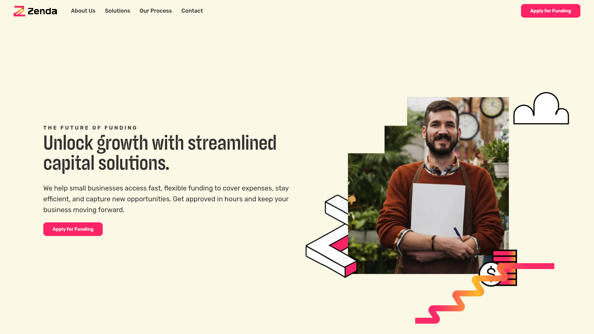 website screenshot of https://zendafinance.com/