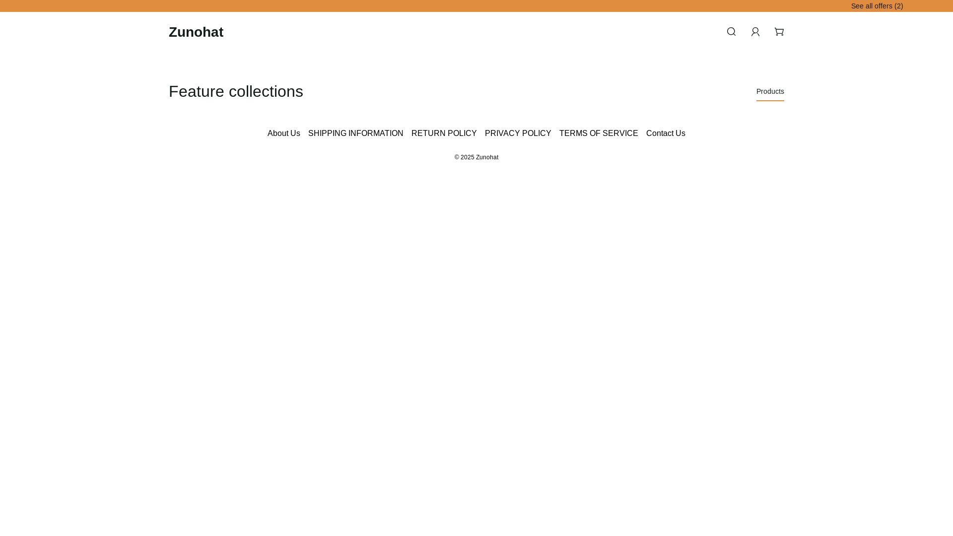 website screenshot of https://zunohat.com/