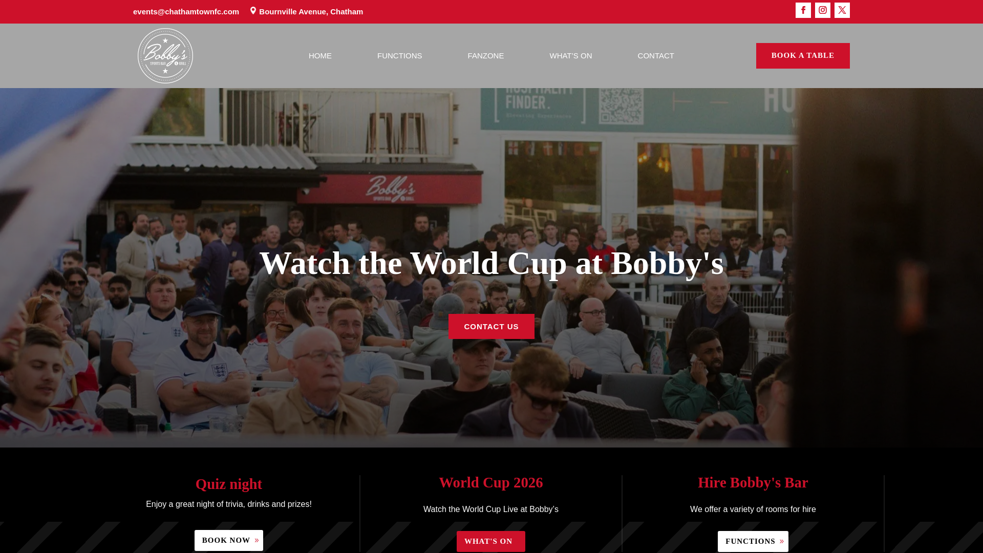 website screenshot of https://bobbyssportsbar.co.uk