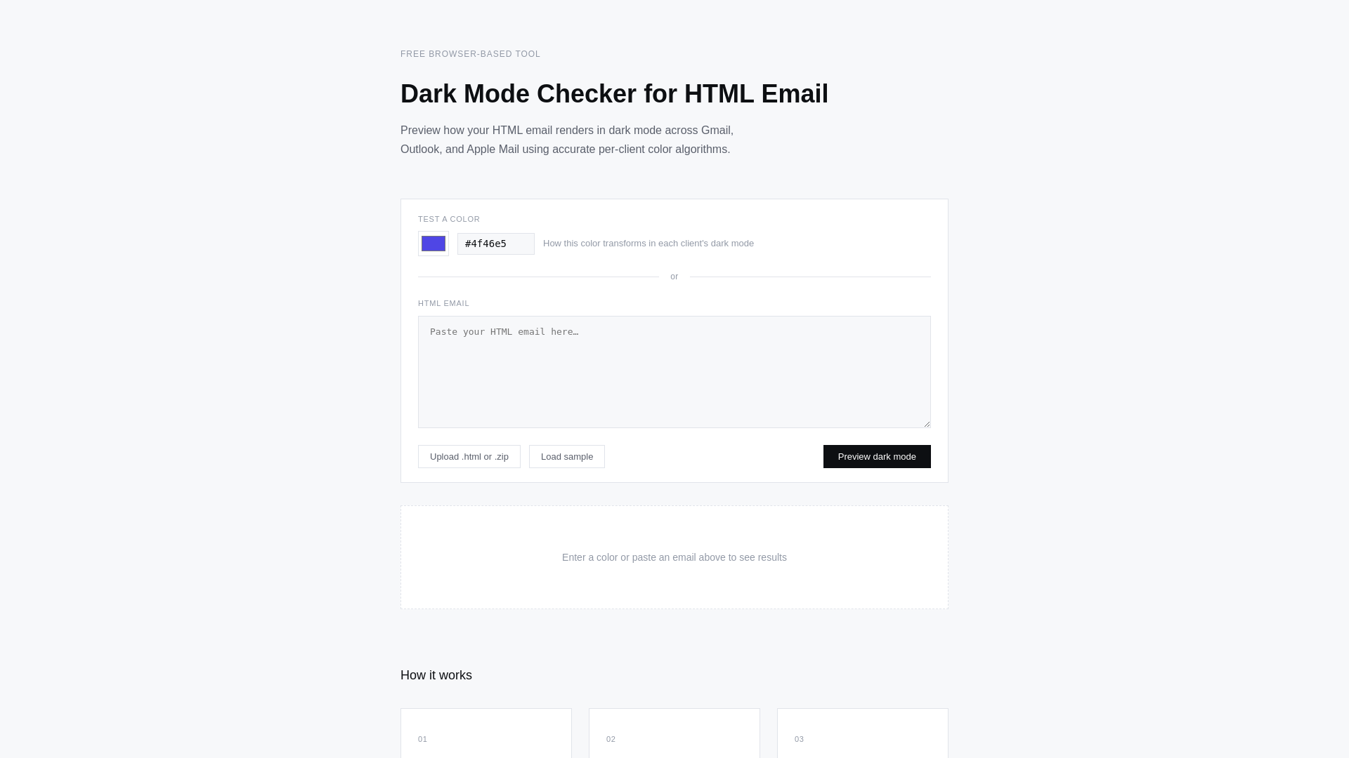 website screenshot of https://emaildarkmodesim.pages.dev/