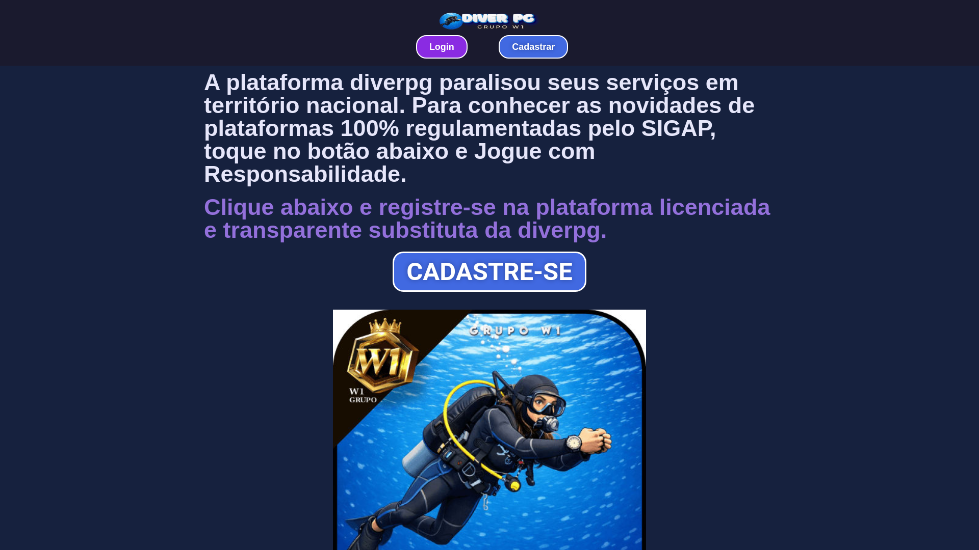 website screenshot of https://diverpg.org/