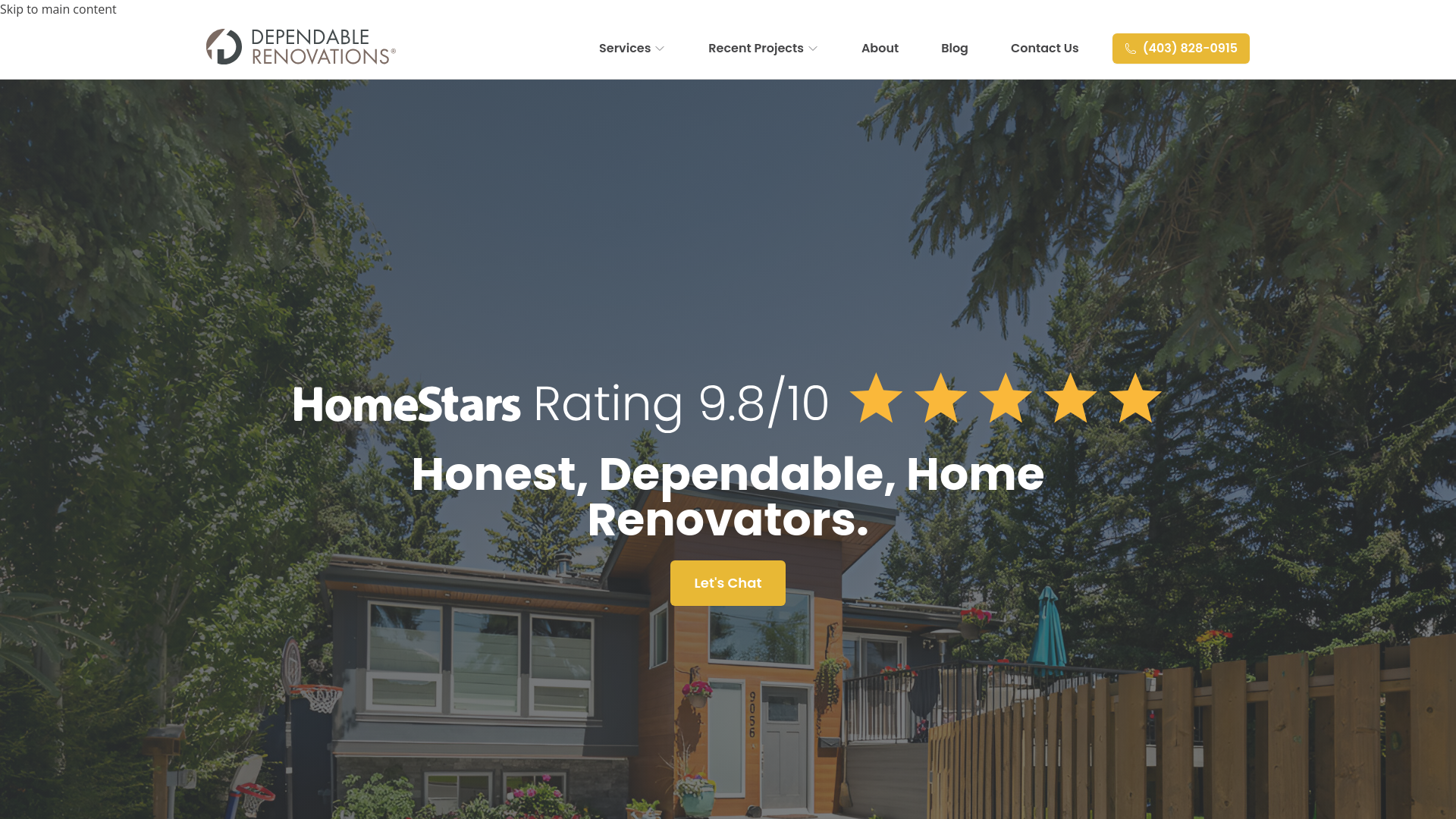 website screenshot of https://dependable-renovations.pages.dev/
