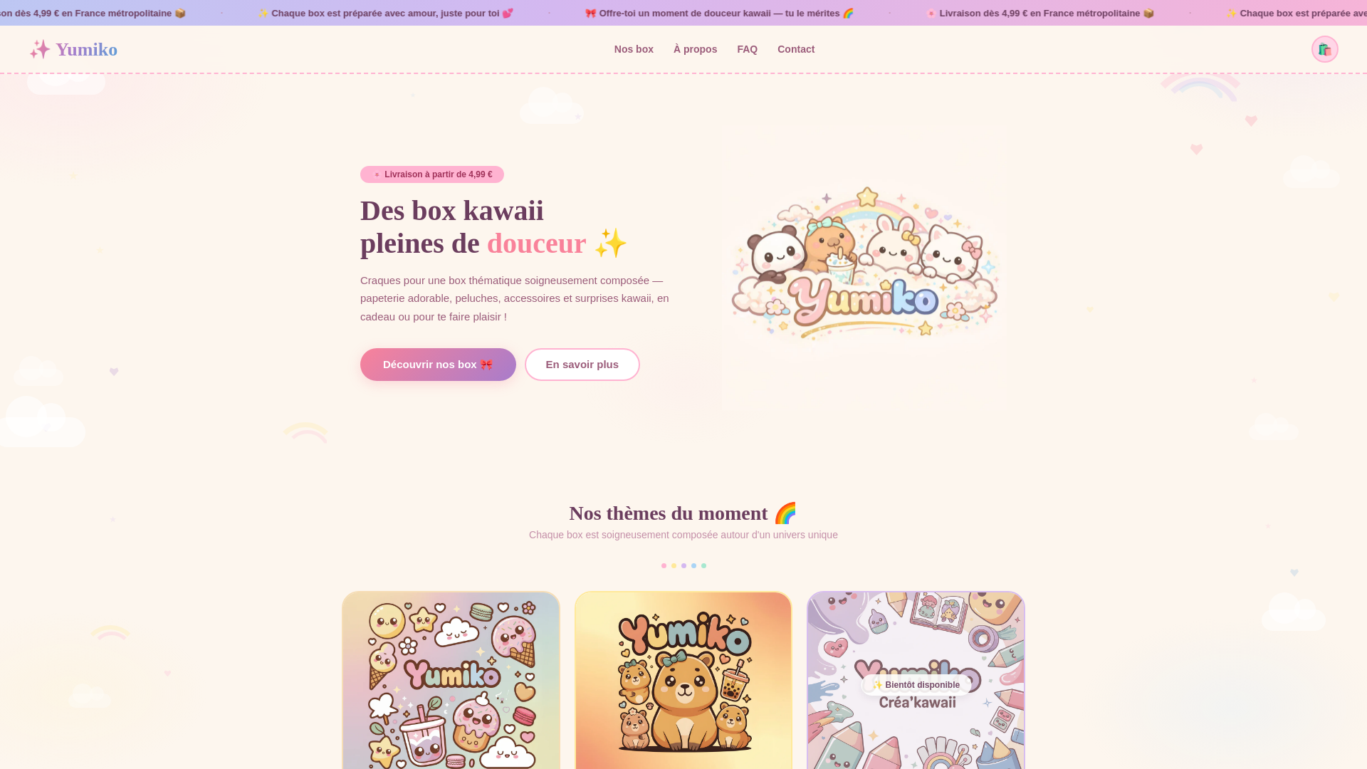 website screenshot of https://yumikokawaii.fr/