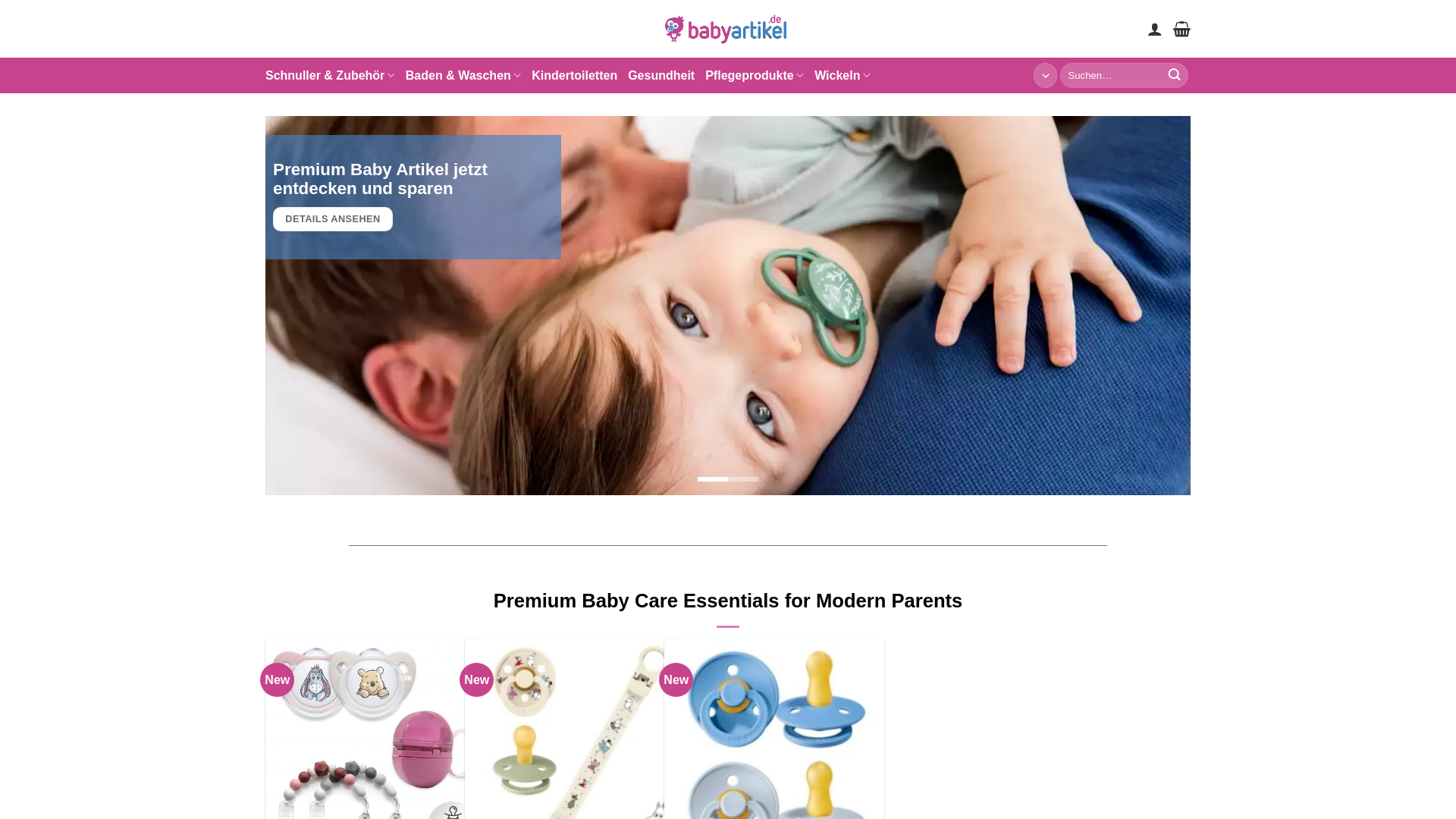 website screenshot of https://babyartikelde.com/