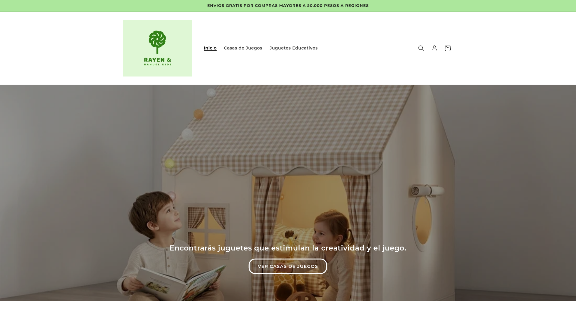 website screenshot of https://rayennahuelkids.com/