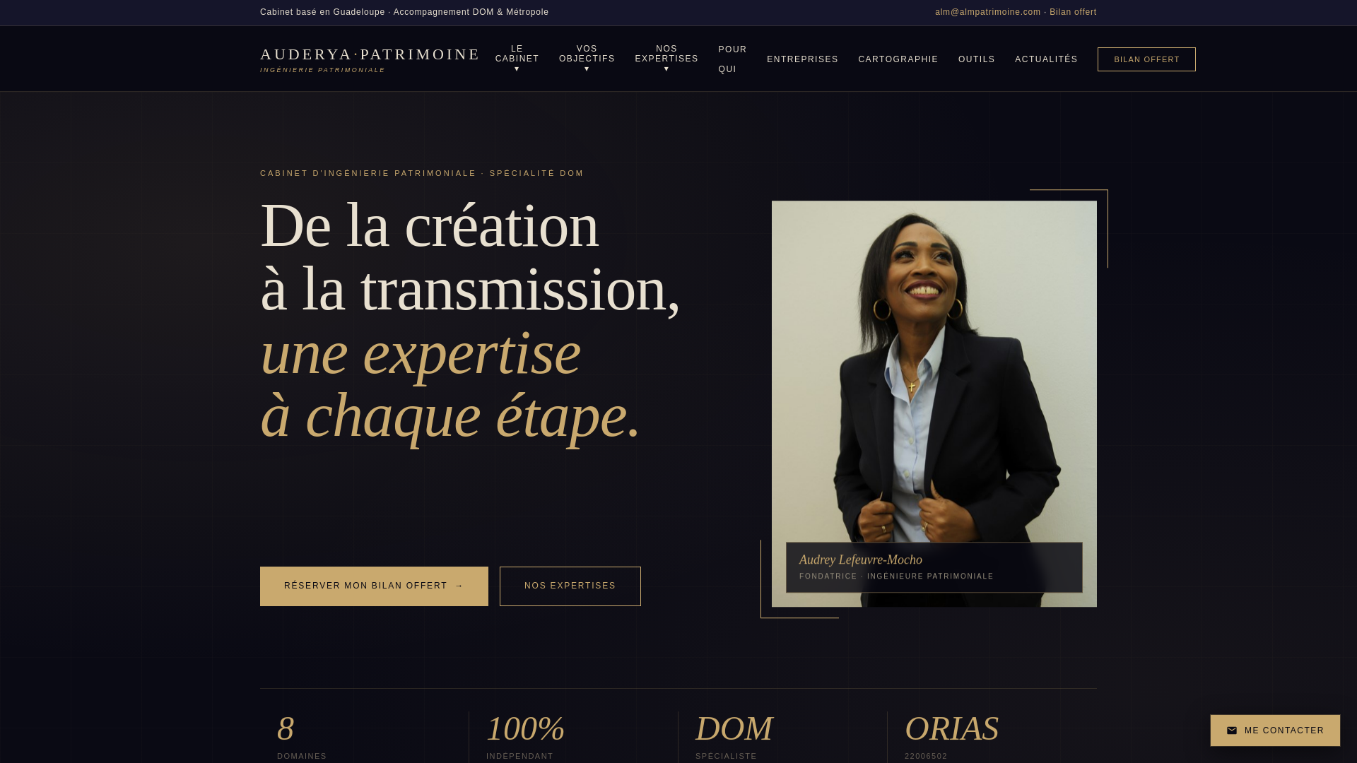 website screenshot of https://auderya-patrimoine.fr/