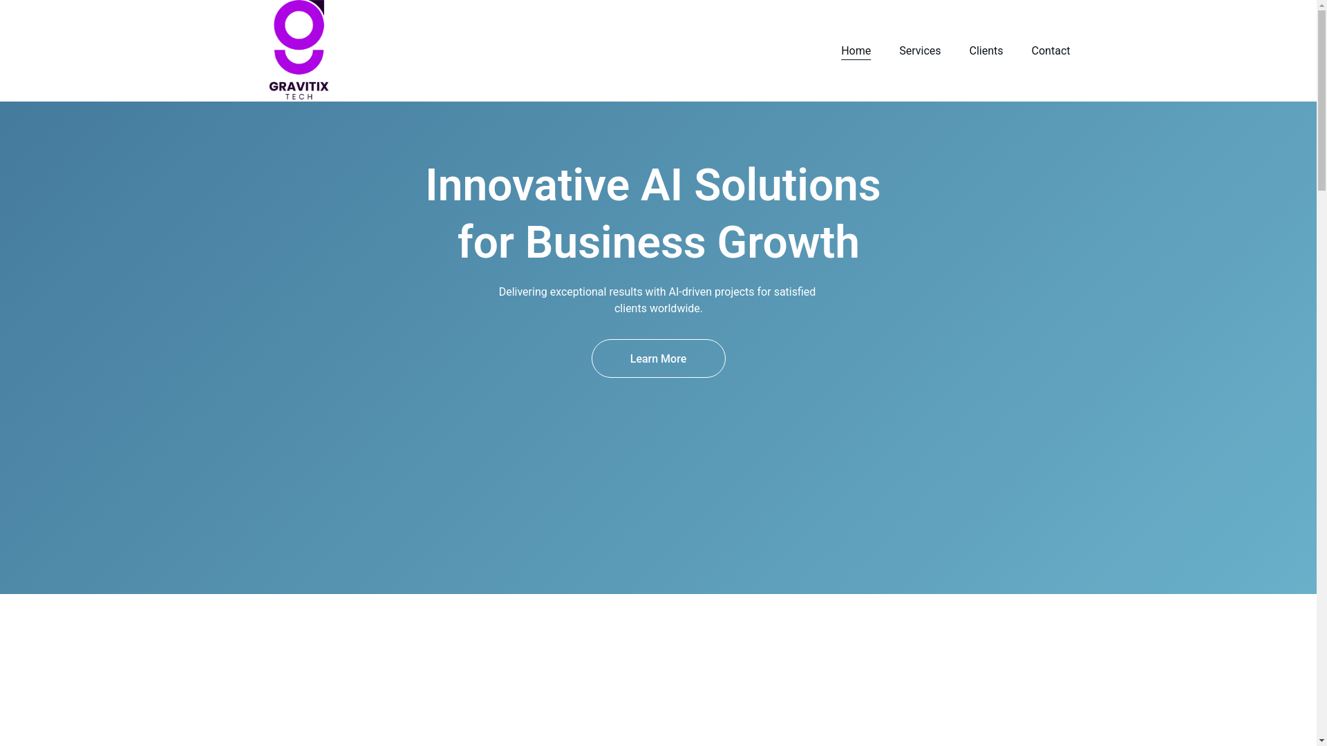 website screenshot of https://gravitixtechsolutions.in/