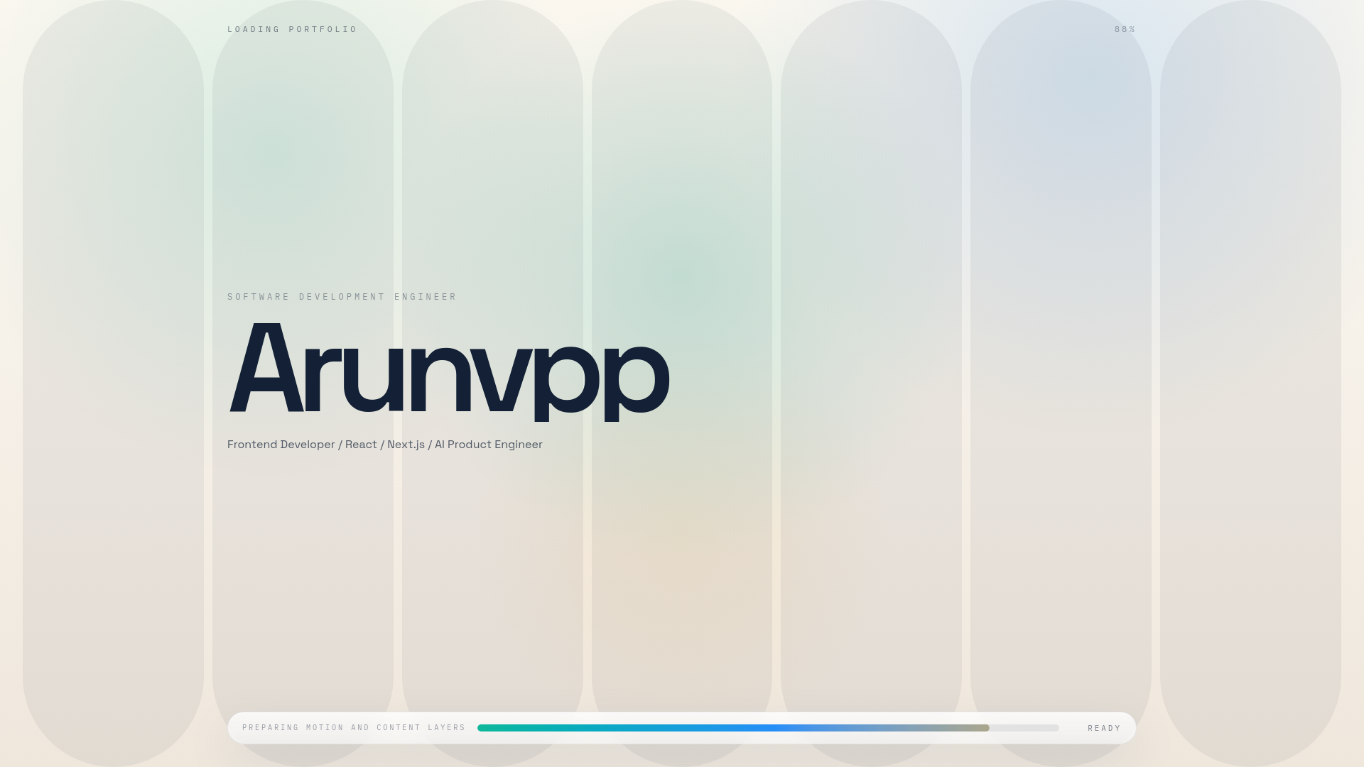 website screenshot of https://arunvpp.xyz/