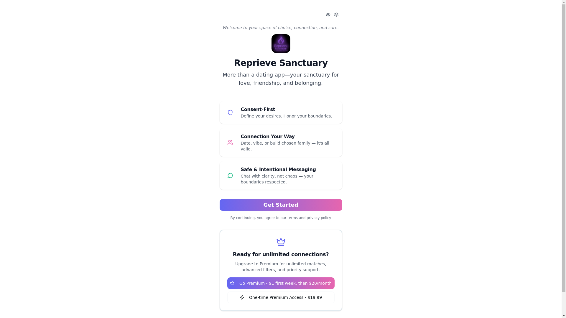 website screenshot of https://reprievesanctuary.com/