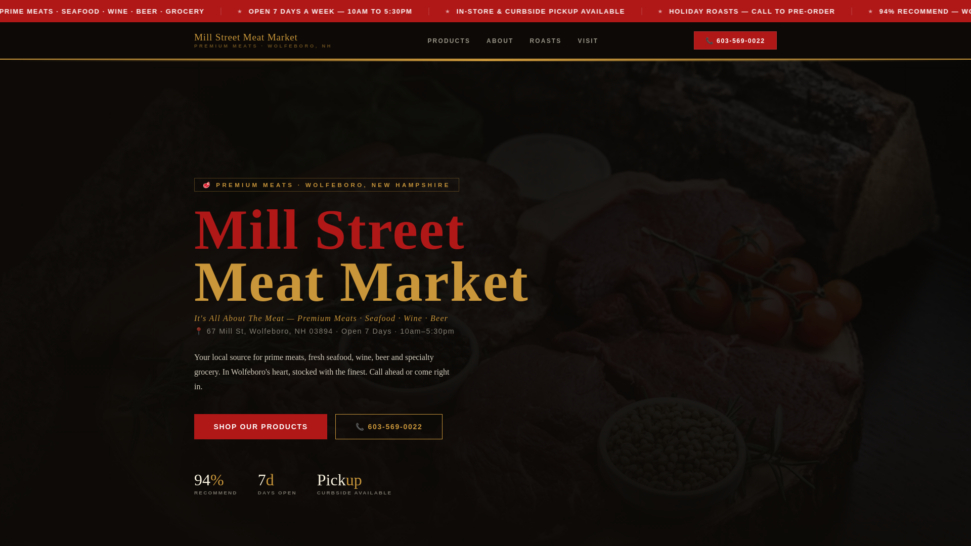 website screenshot of https://millstreetmeats.pages.dev/