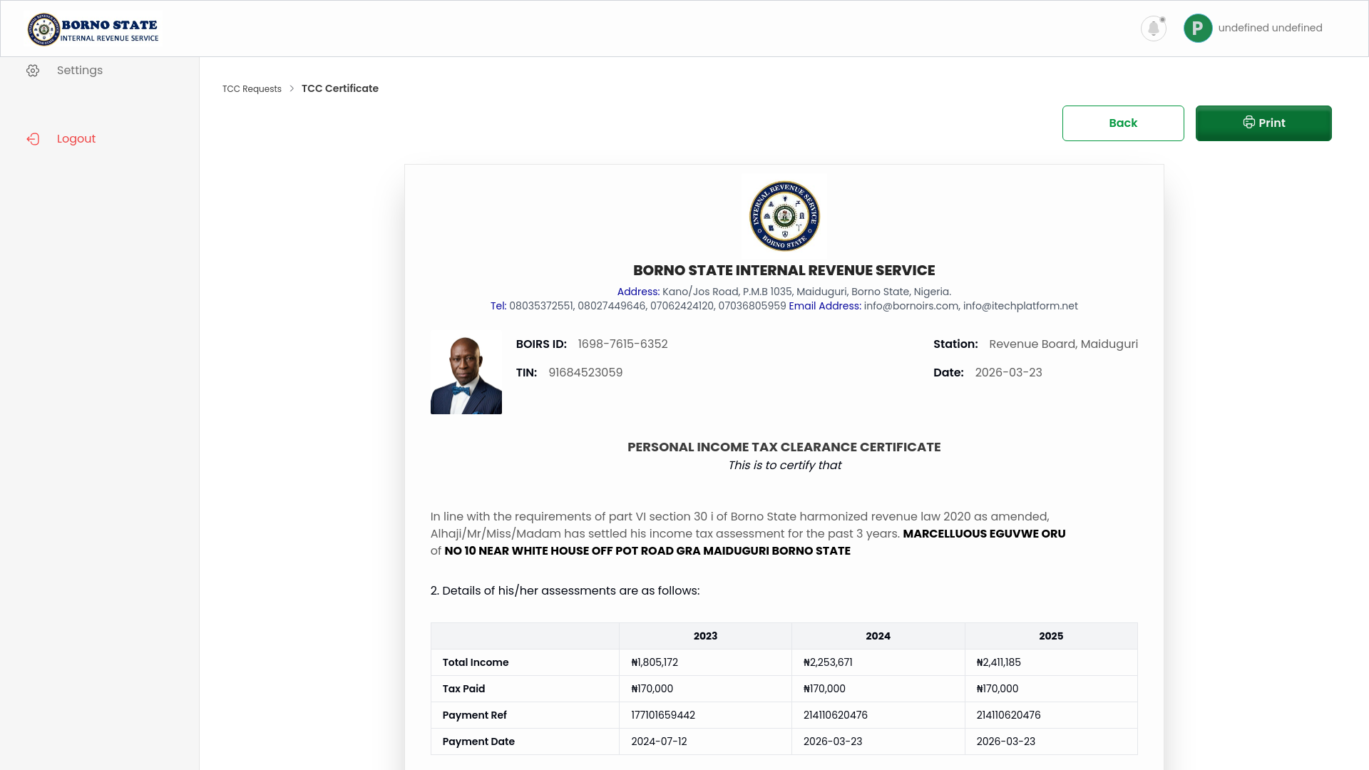website screenshot of https://borno-fiopay-net-payer-tcc-certificate-tccld-851.pages.dev/
