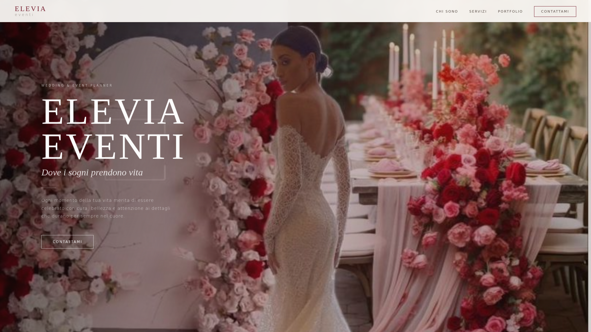 website screenshot of https://eleviaeventi.it/