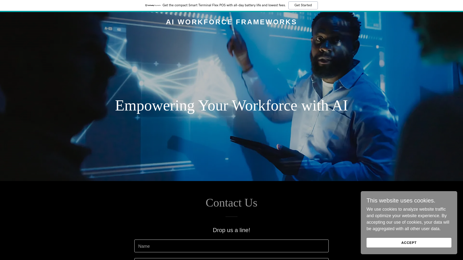 website screenshot of https://aiworkforceframeworks.com/