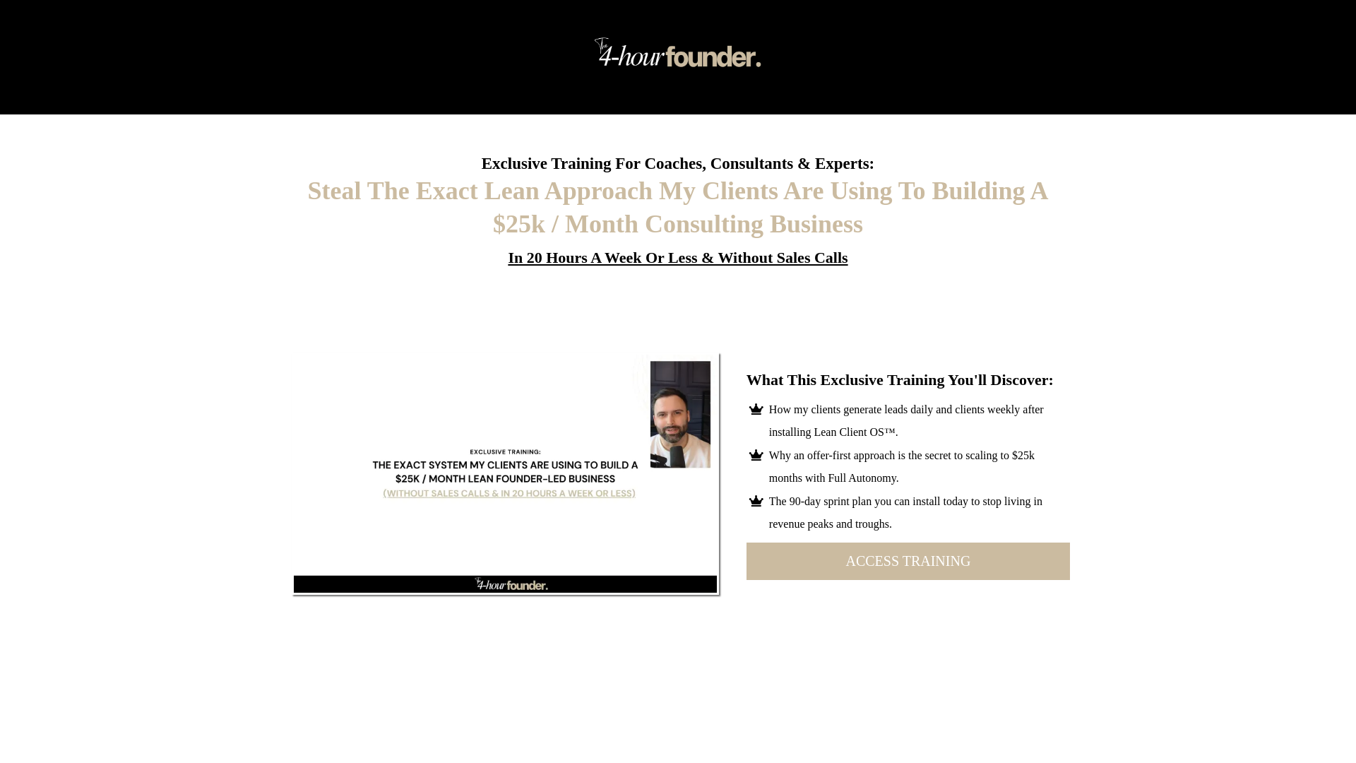 website screenshot of https://4hour-founder.com/