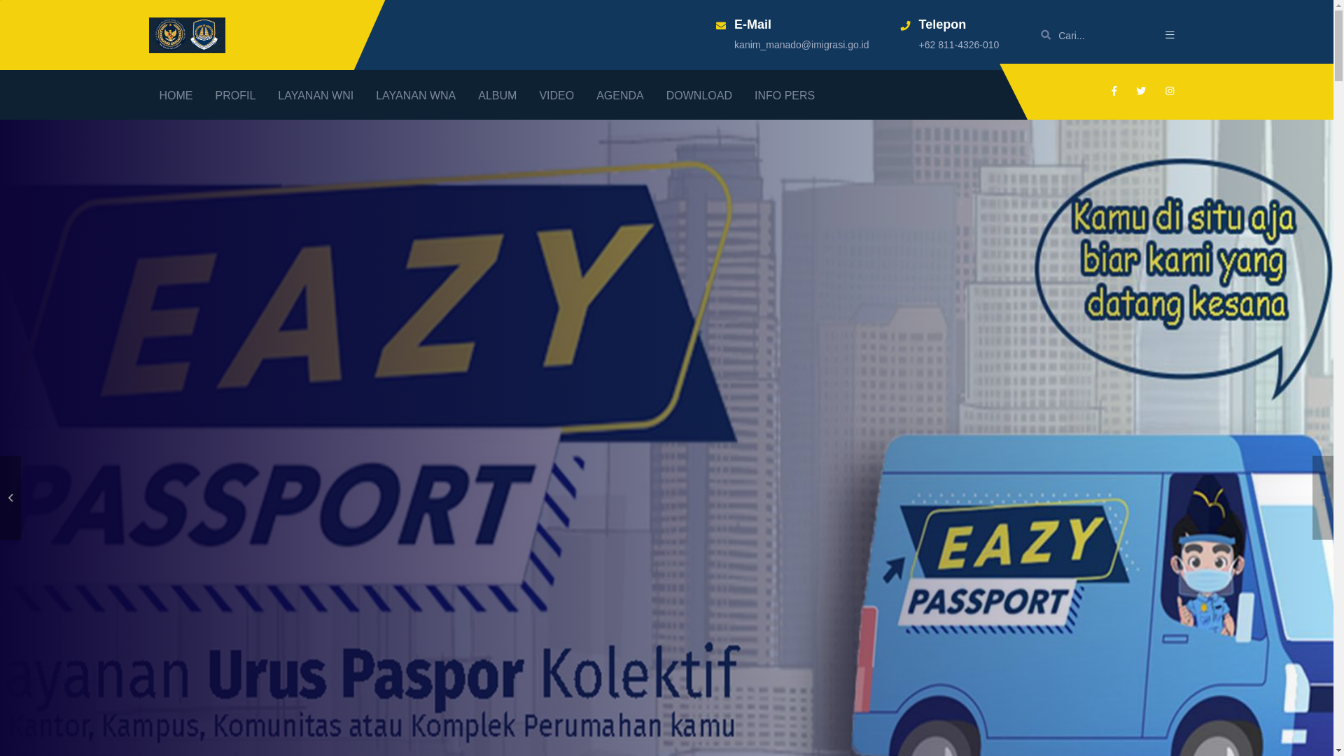 website screenshot of https://manadoimigrasi.id/