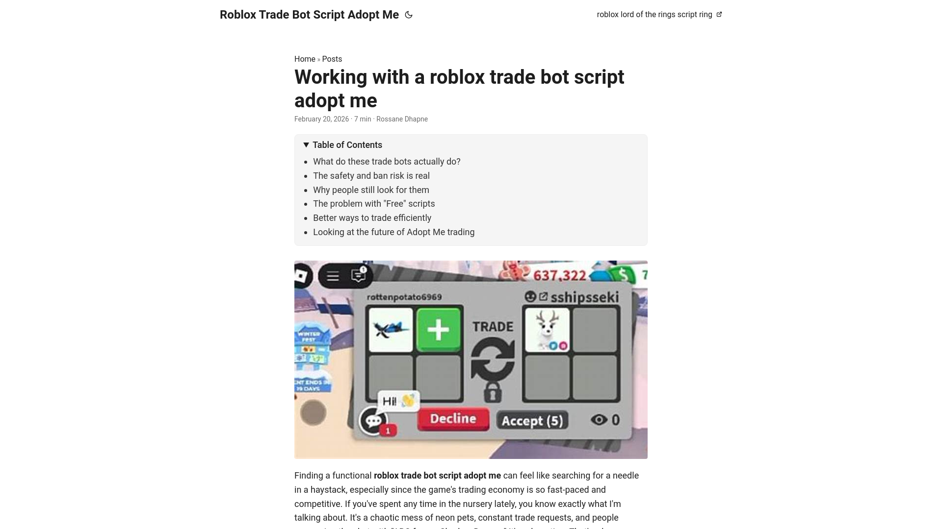 website screenshot of https://roblox-trade-bot-script-adopt-me.pages.dev/