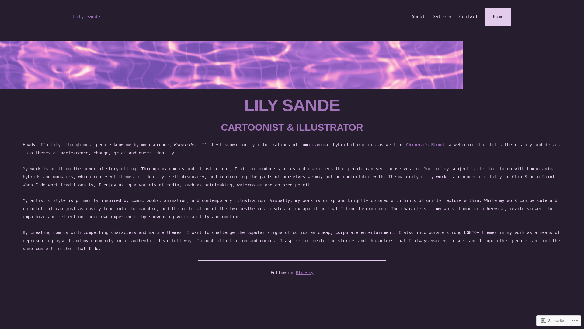 website screenshot of https://lilysandeart.com/